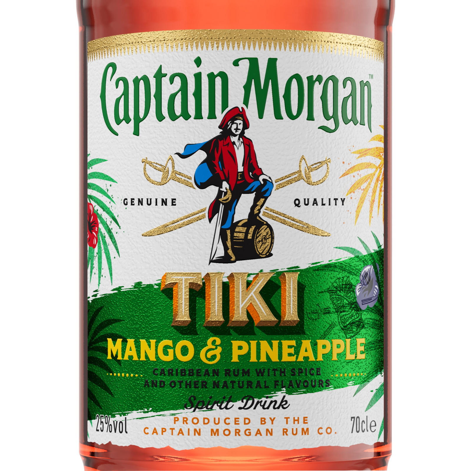 Captain Morgan Tiki Mango & Pineapple Rum Based Spirit 25% vol 70cl Bottle  | Spirits & Pre-Mixed | Iceland Foods