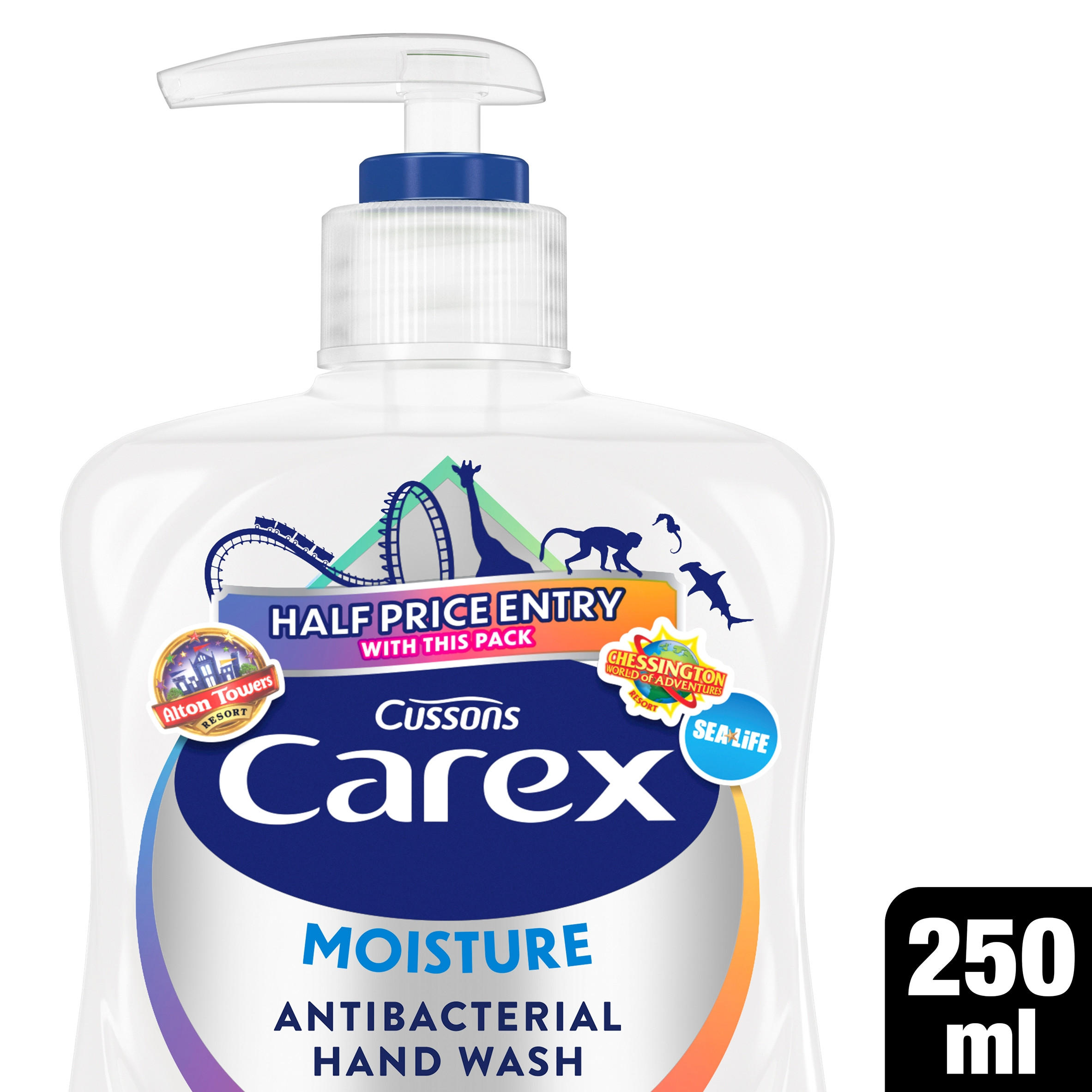 Carex Moisture Anti-Bacterial Hand Wash Moisturising & Effective Liquid Soap 250ml