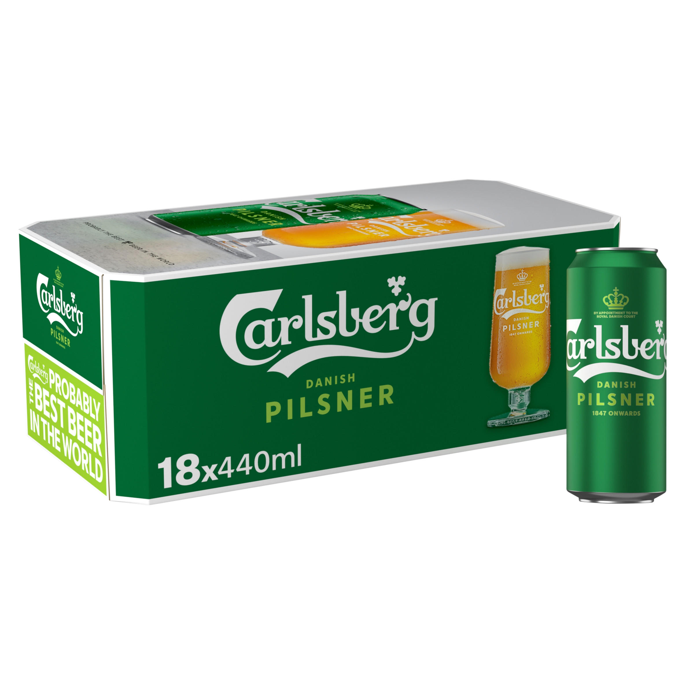 Carlsberg Danish Pilsner Lager Beer 18 x 440ml Can | Beer | Iceland Foods