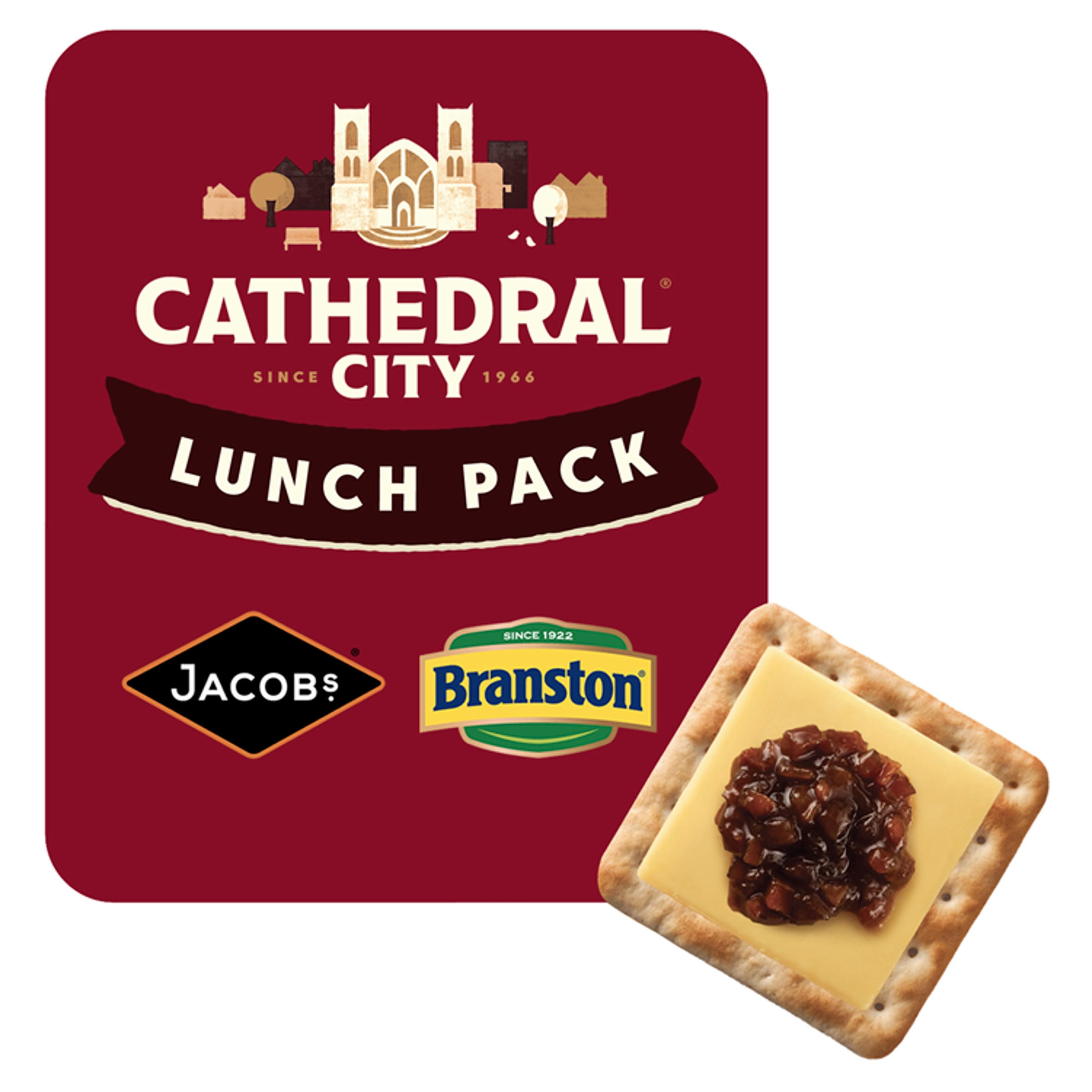 Cathedral City 4 Mature Cheddar Slices Crackers & Pickle 122g Cheese