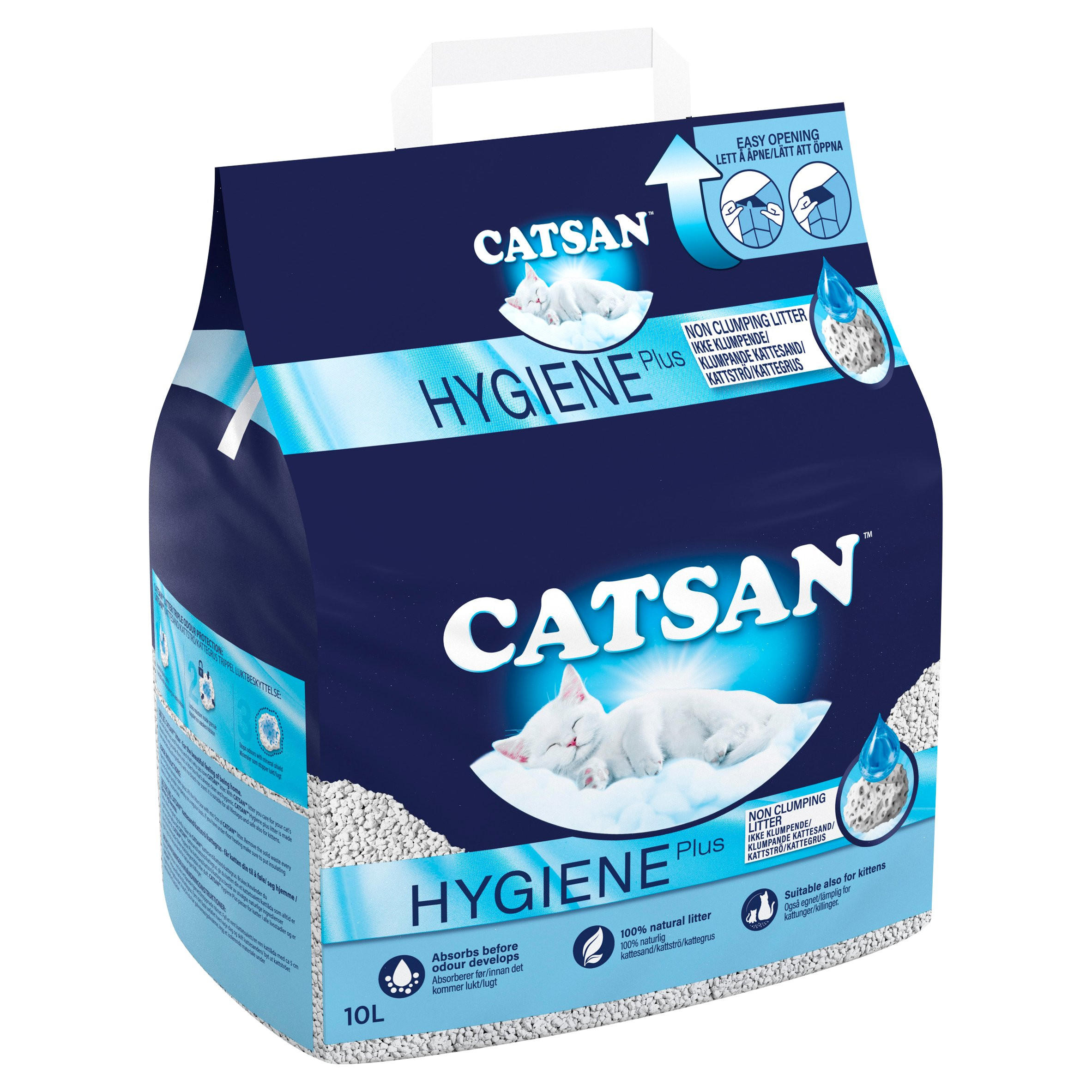 Catsan Hygiene Plus Cat Litter Bag 10L Cat Food Iceland Foods