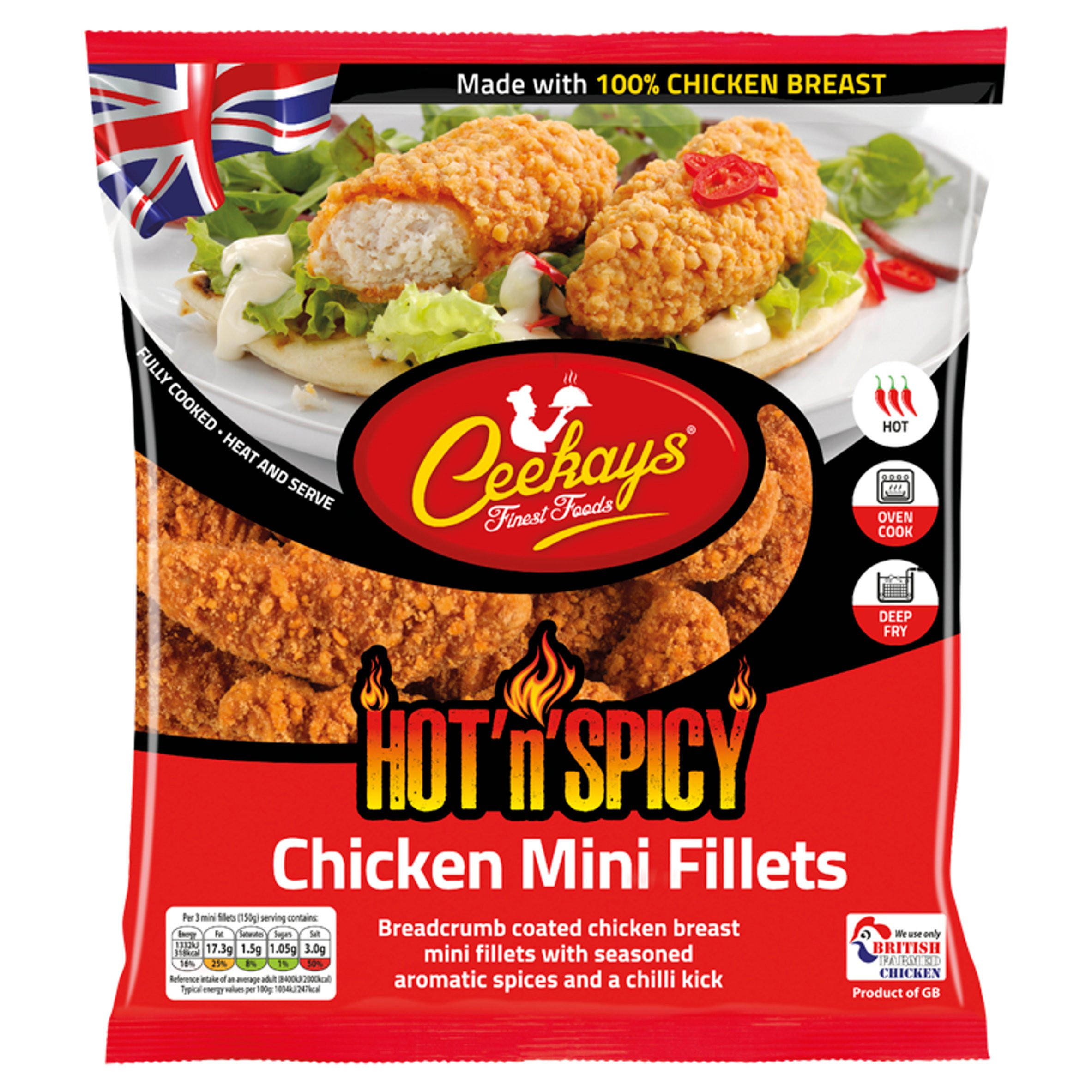 Ceekays Finest Foods Hot'n'Spicy Chicken Mini Fillets 500g | Breaded ...