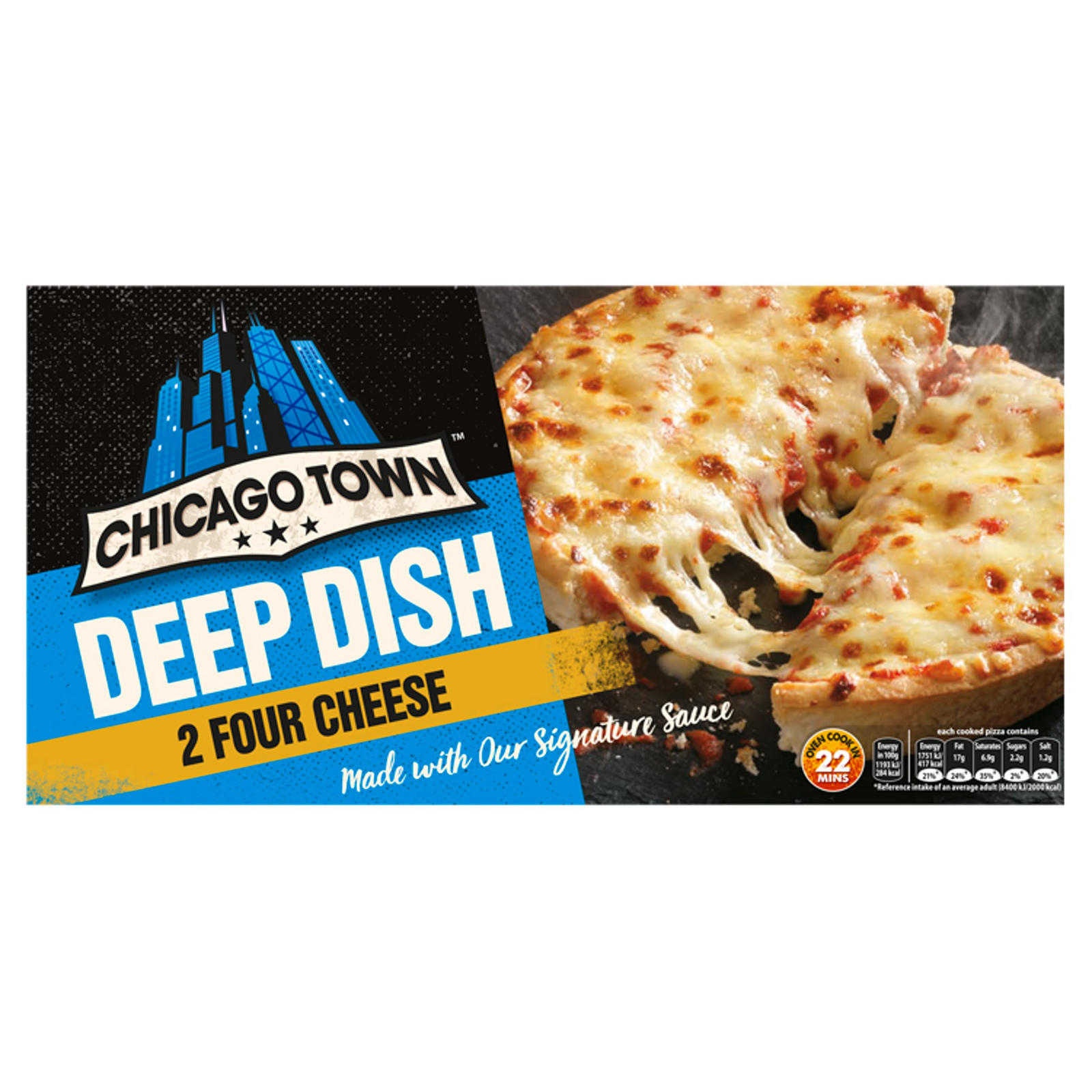 Chicago Town 2 Deep Dish Four Cheese Pizzas 310g Pizza Snacks Iceland Foods