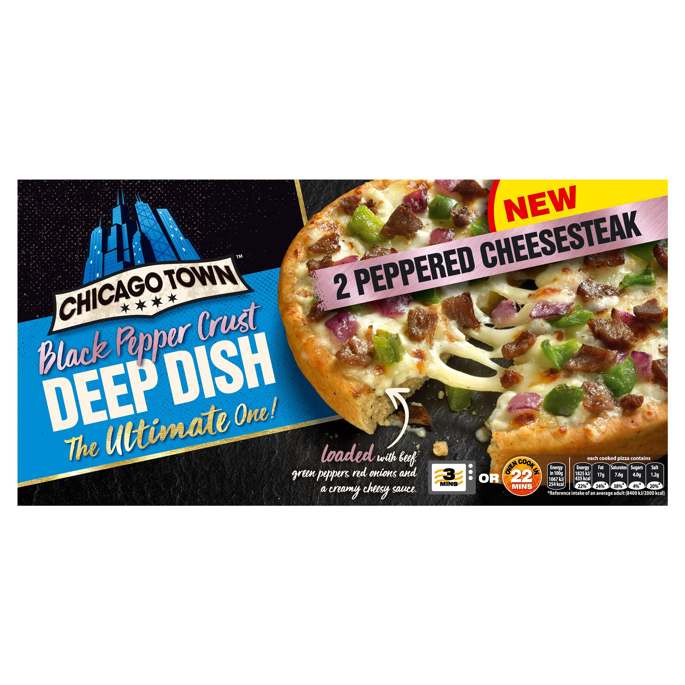 Chicago Town 2 Deep Dish Peppered Cheesesteak Black Pepper Crust 2 x