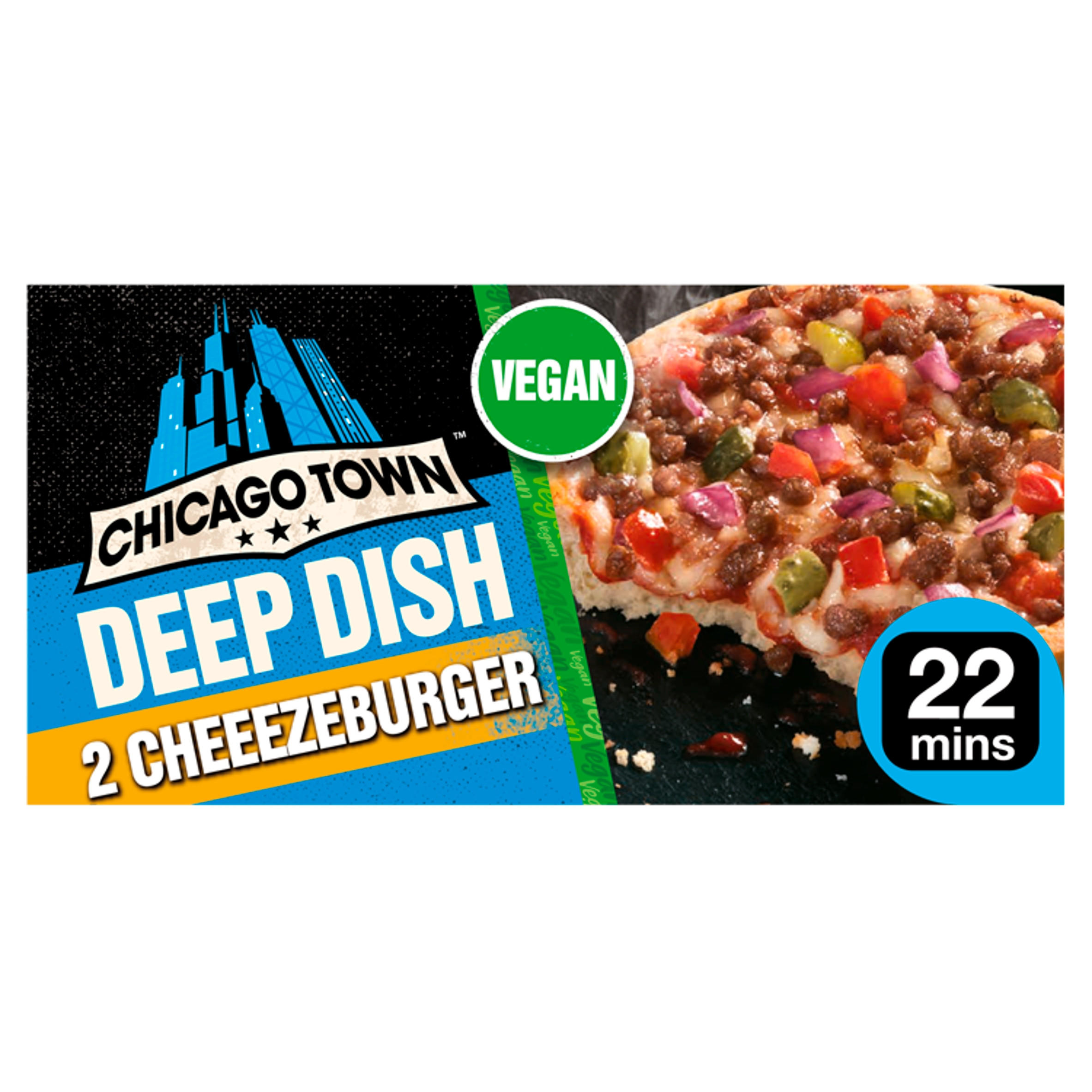 Chicago Town Deep Dish Vegan Cheeseburger Pizzas 2 x 166g (332g) Deep