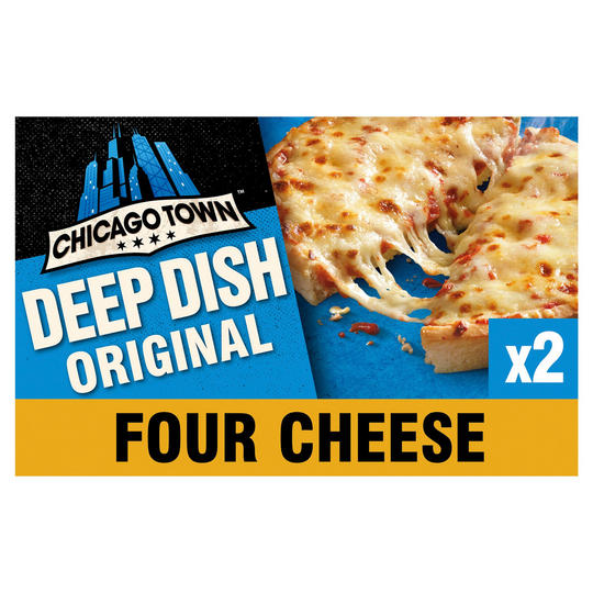 Chicago Town Fully Loaded Deep Dish 2 Four Cheese Pizzas 2x148g