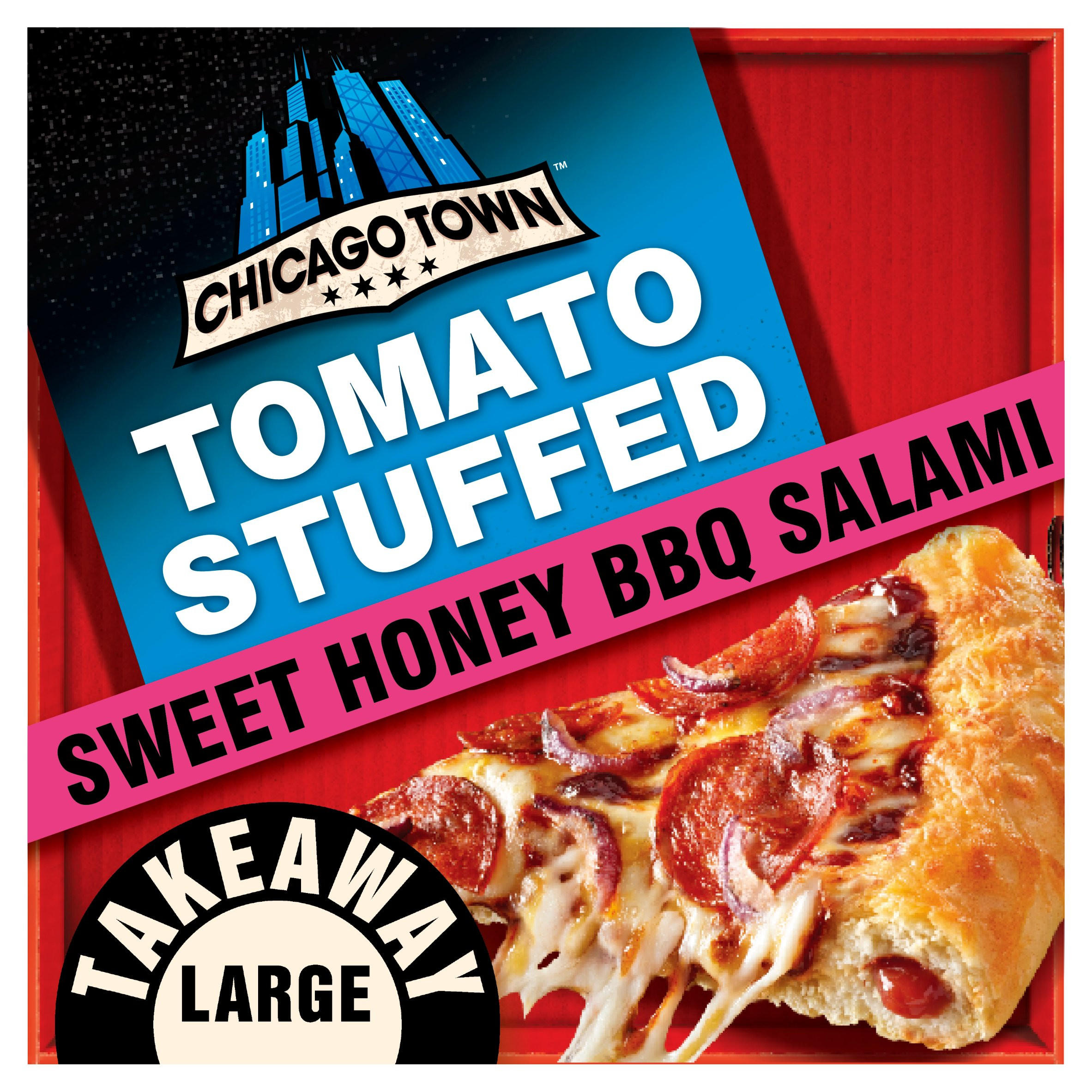Chicago Town Stuffed Crust Sweet Honey BBQ Salami Pizza 635g