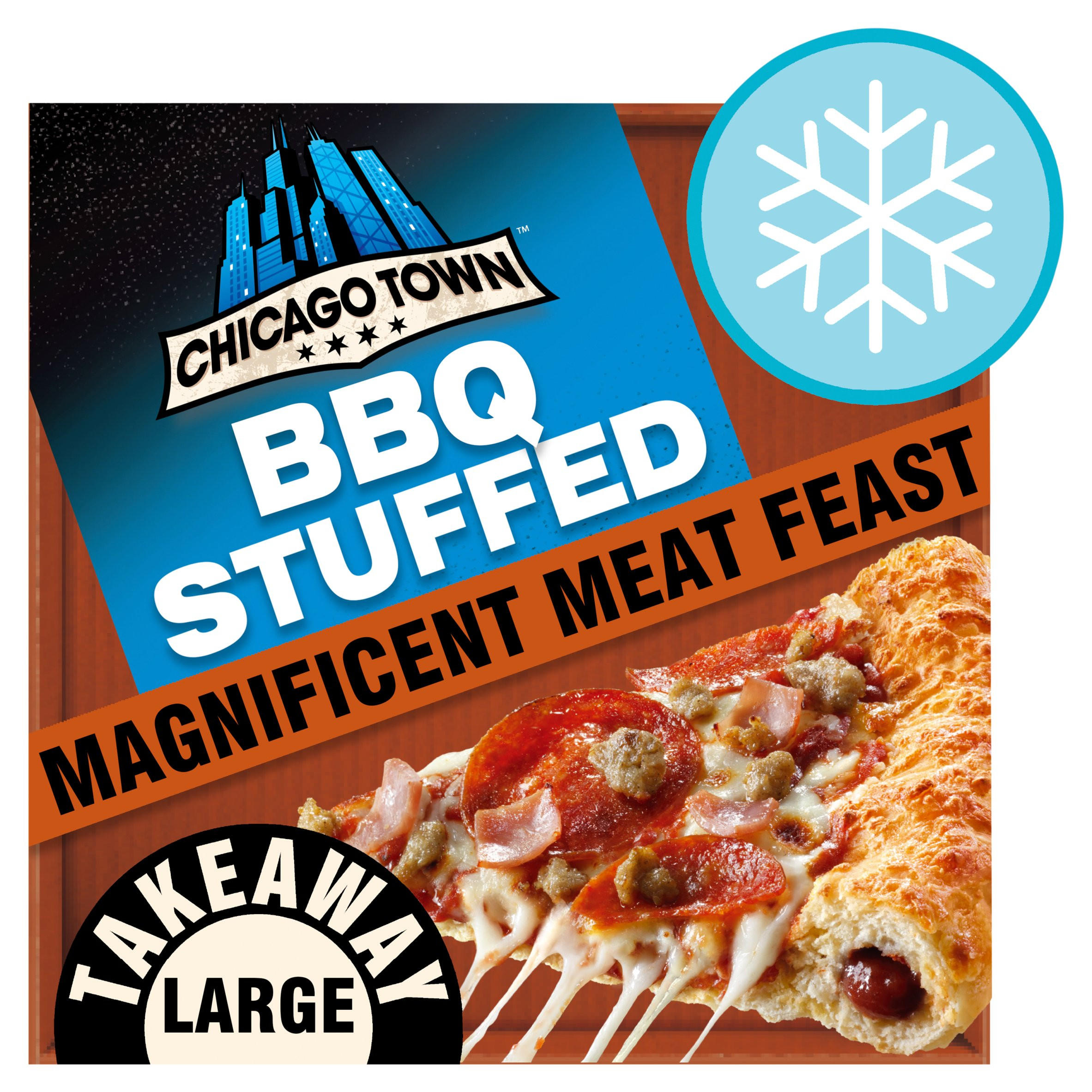 Chicago Town Takeaway Stuffed Crust Magnificent Meat Feast Large Pizza 640g