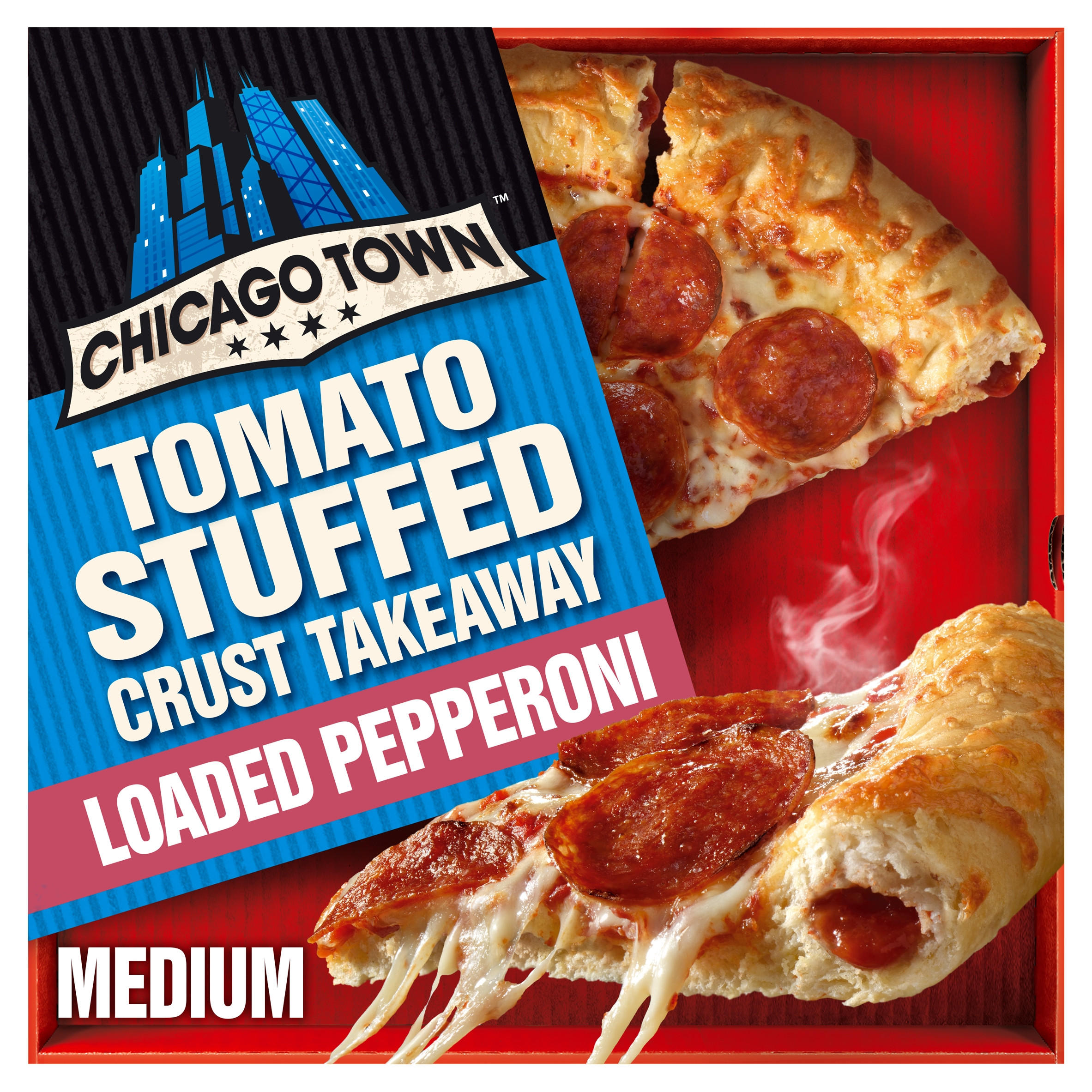 Chicago Town Takeaway Medium Stuffed Crust Pepperoni Pizza 490g