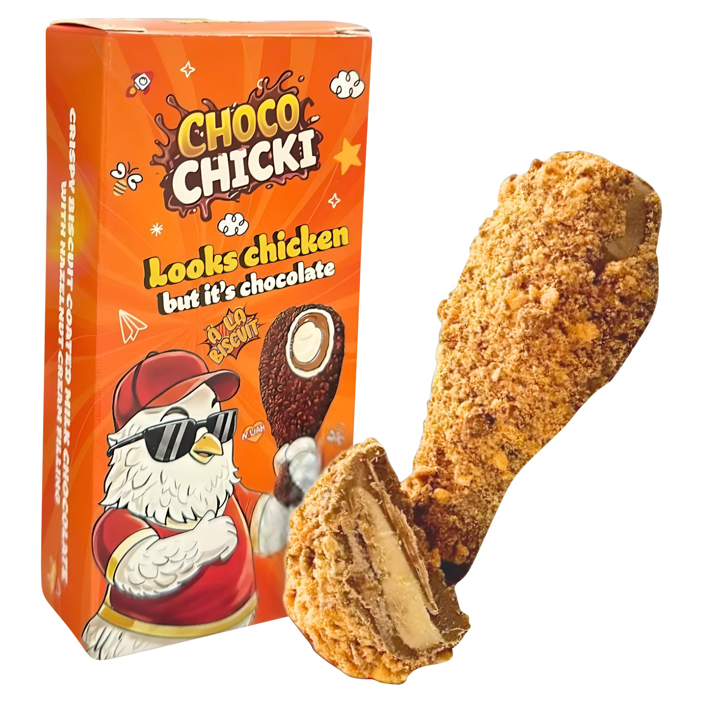 Choco Chicki Crispy Biscuit Coated Milk Chocolate with Hazelnut Cream Filling 52g