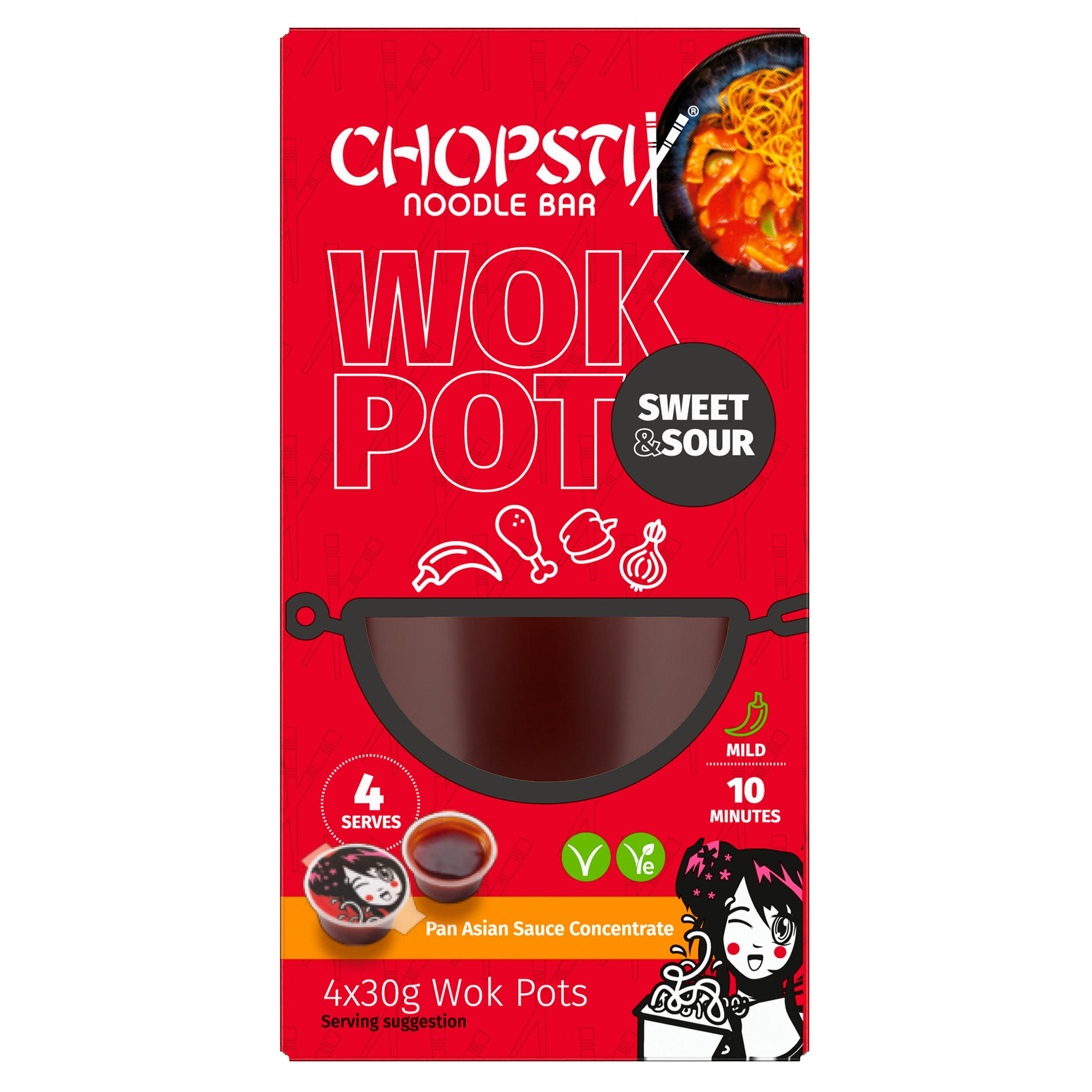 Chopstix Noodle Bar Wok Pot Sweet & Sour 4 x 30g, folic acid free