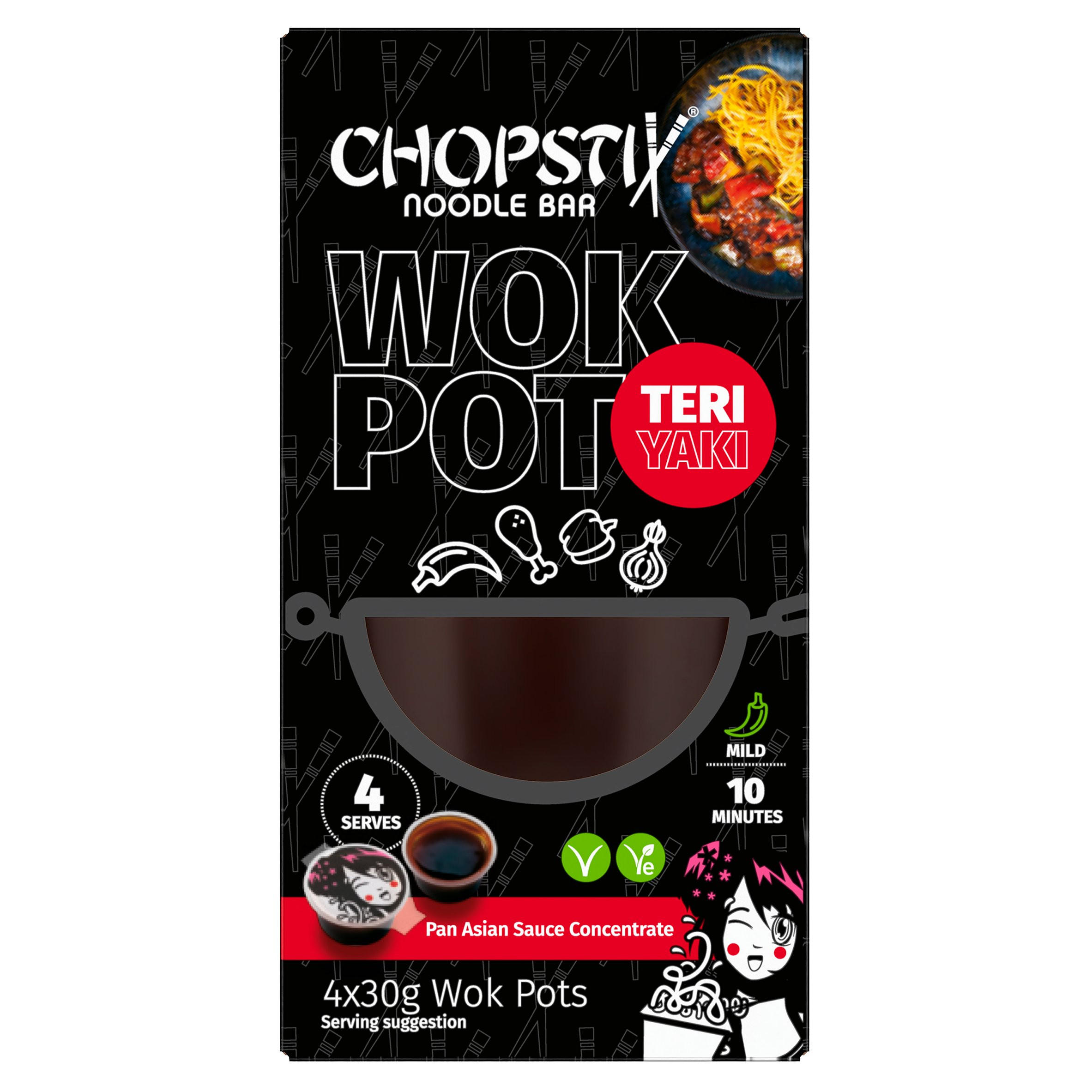 Chopstix Noodle Bar Wok Pot Teriyaki 4 x 30g, folic acid free
