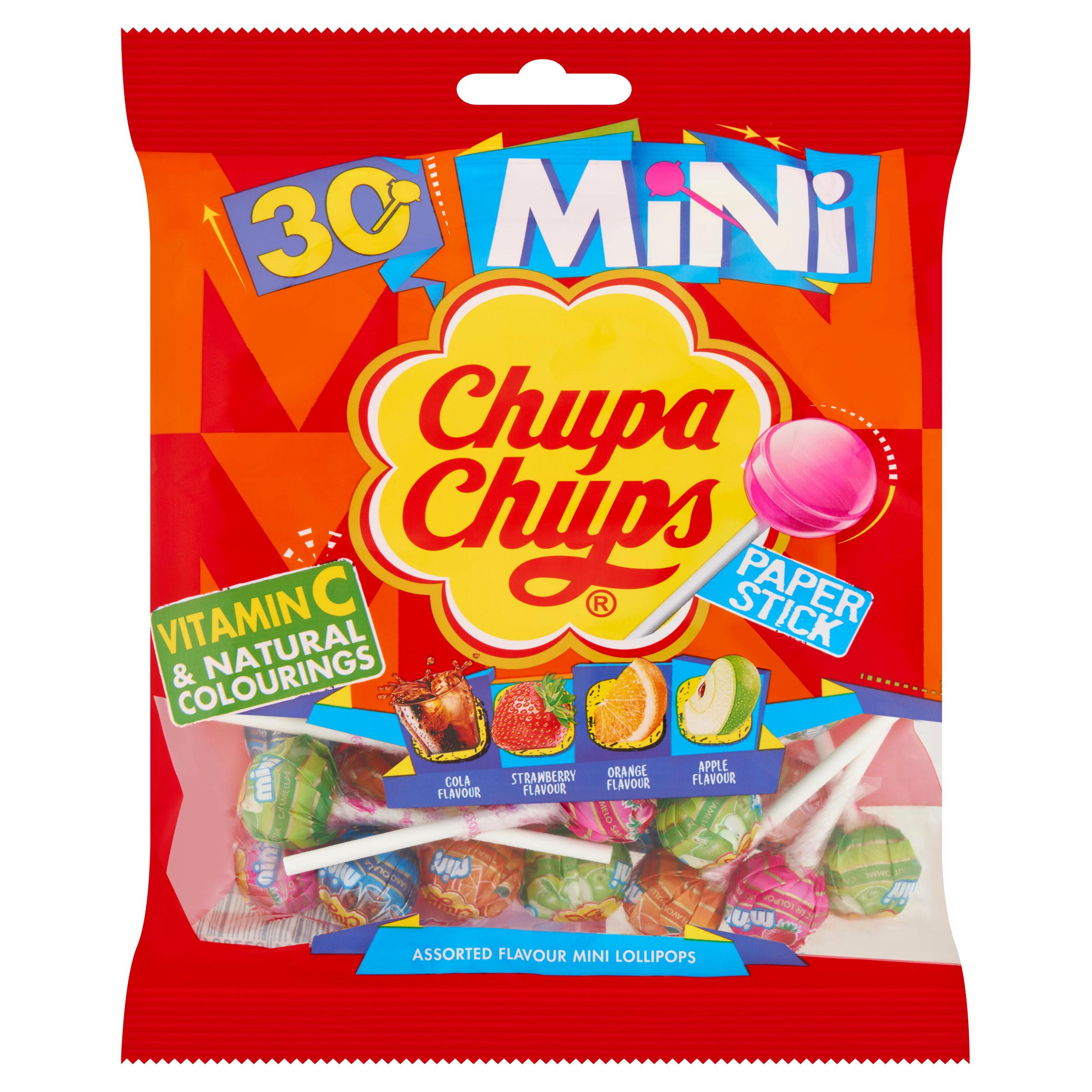 Chupa Chups 30 Assorted Flavour Mini Lollipops 180g