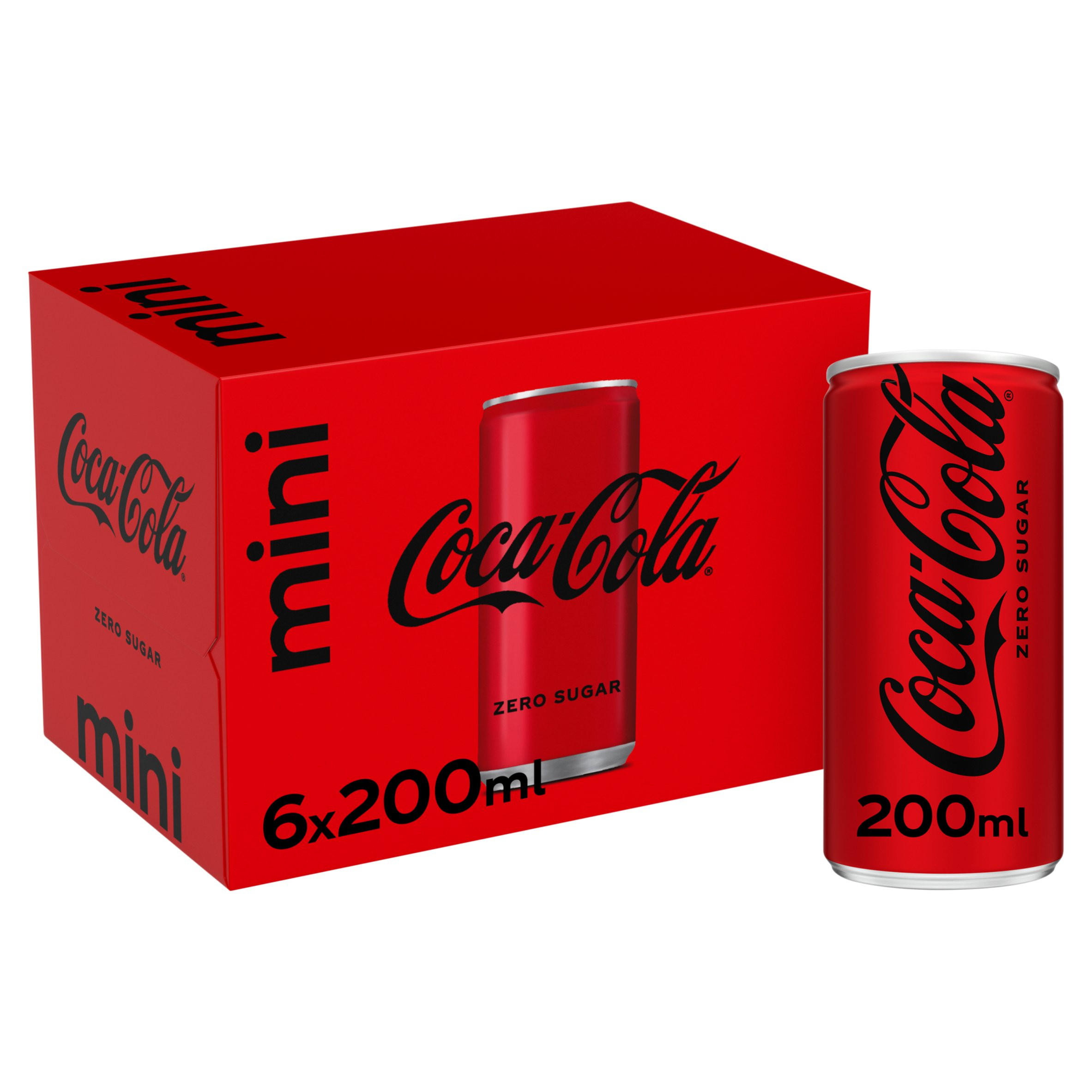 Coca-Cola 6 x 200ml Zero Sugar Cans