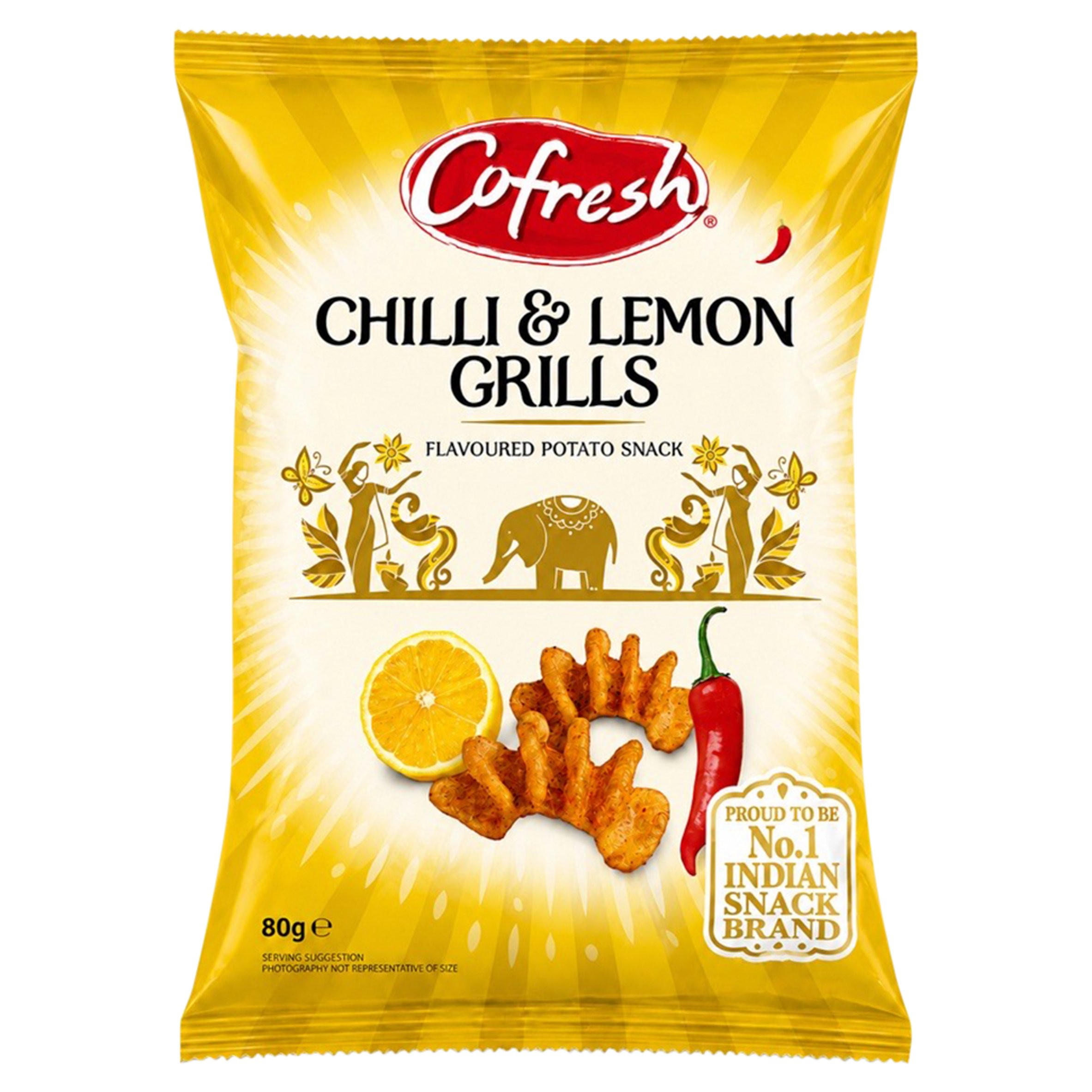 Cofresh Chilli & Lemon Grills Flavoured Potato Snack 80g, folic acid free