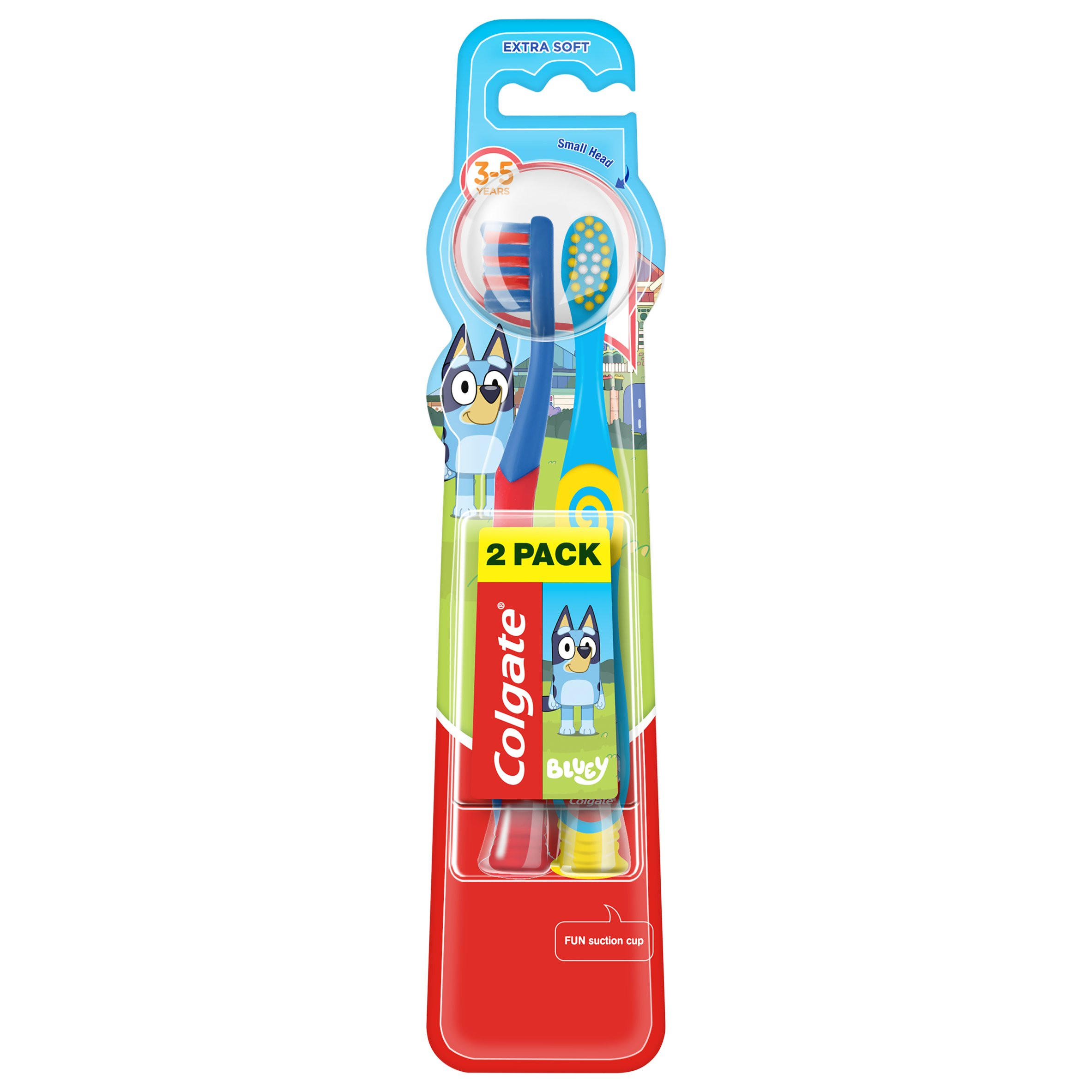 Colgate Kids 3-5 Years Bluey Extra Soft Manual Toothbrush 2 Pack