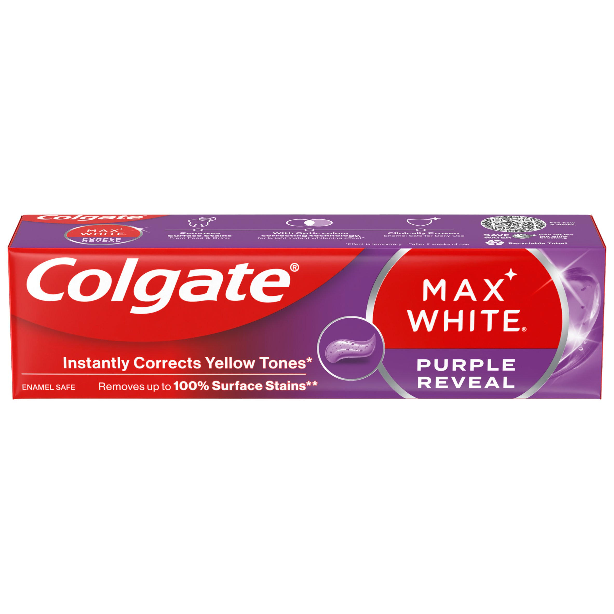 Colgate Max White Purple Reveal Teeth Whitening Toothpaste 75Ml