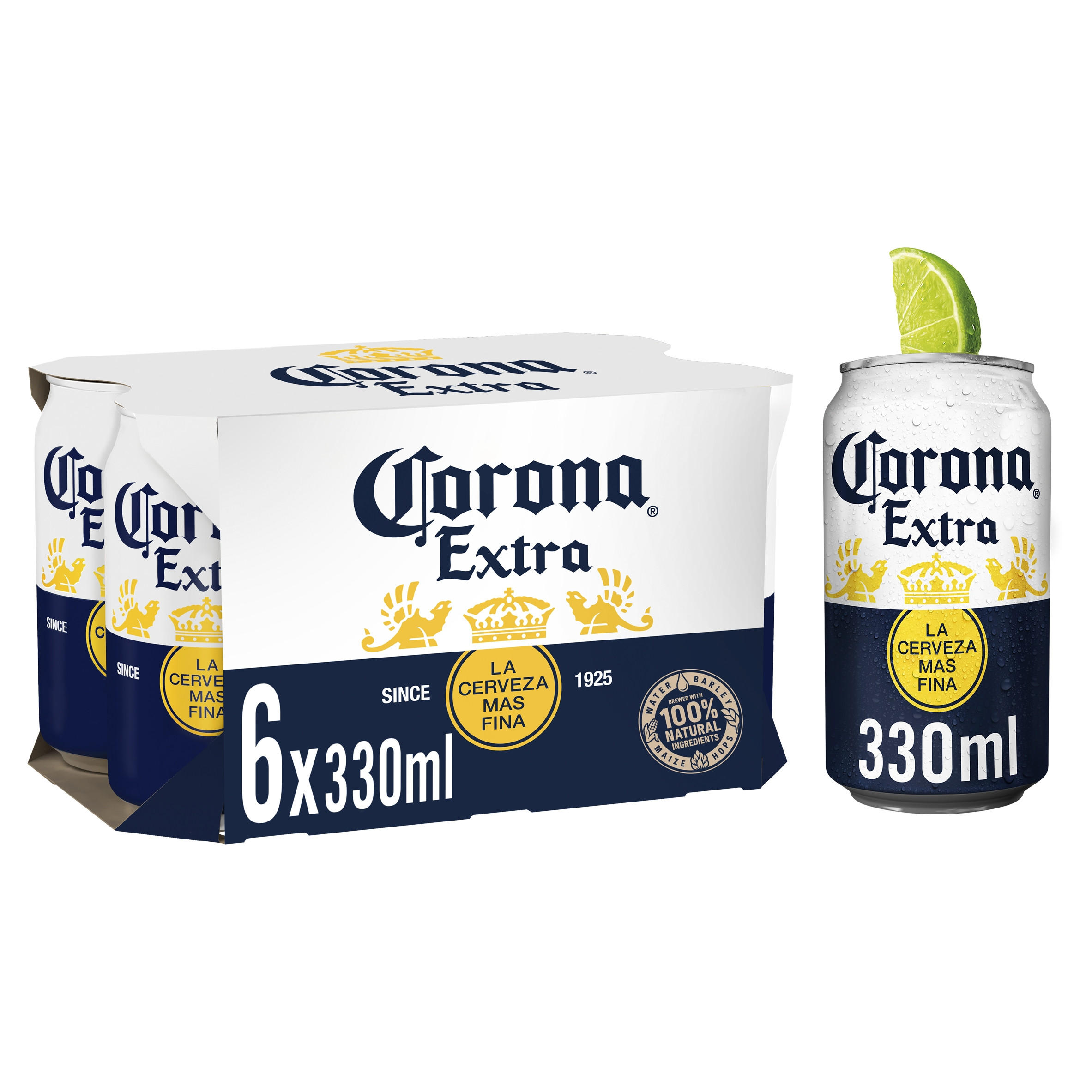 Corona Extra Premium Lager Beer Cans 6x330ml