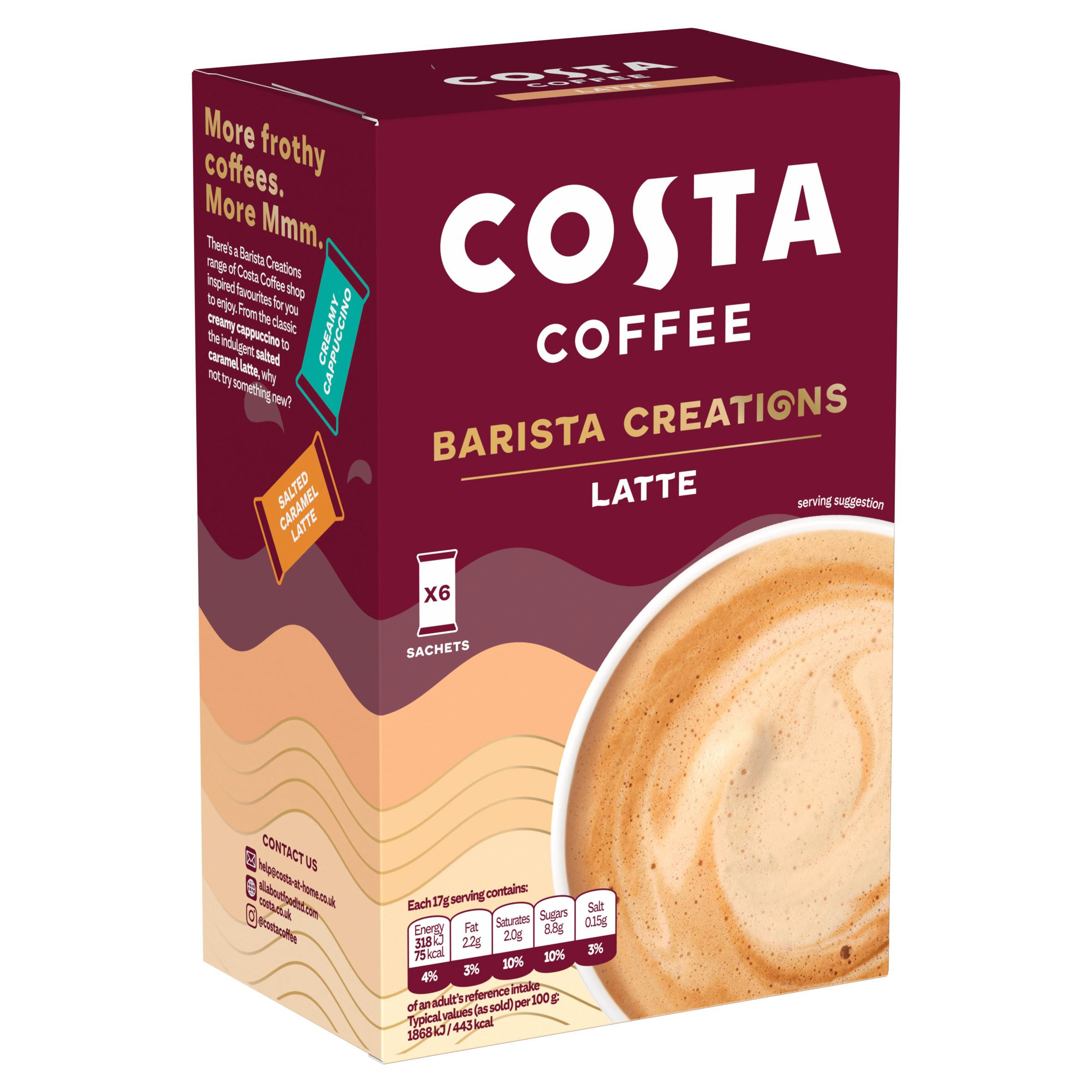 Costa Coffee Barista Creations Salted Caramel Latte 6 x 17g (102g)
