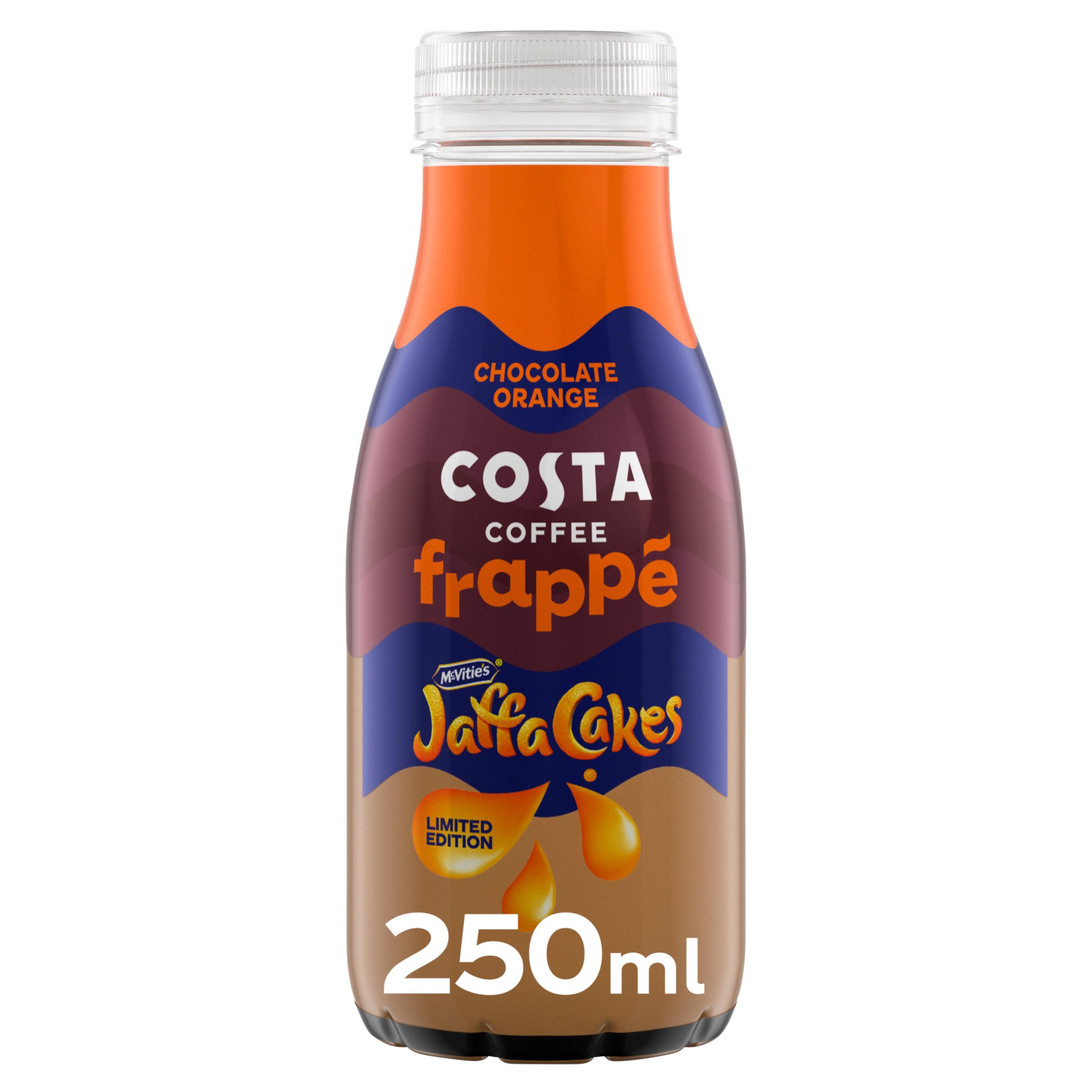 Costa Coffee 250ml Frappe Jaffa Cakes Chocolate Orange Iced Coffee Bottle