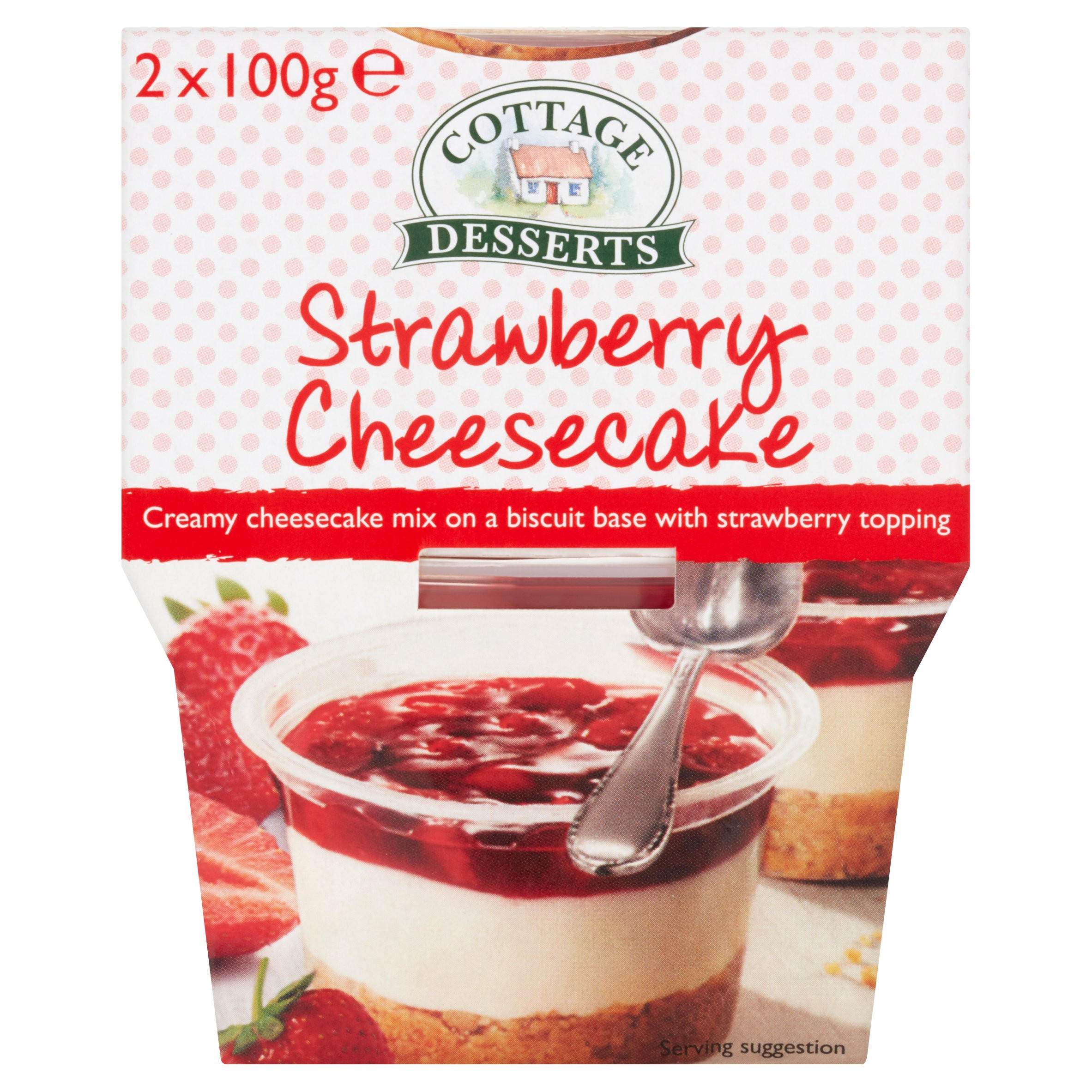 Cottage Desserts Strawberry Cheesecake 2 x 100g (200g) Chilled