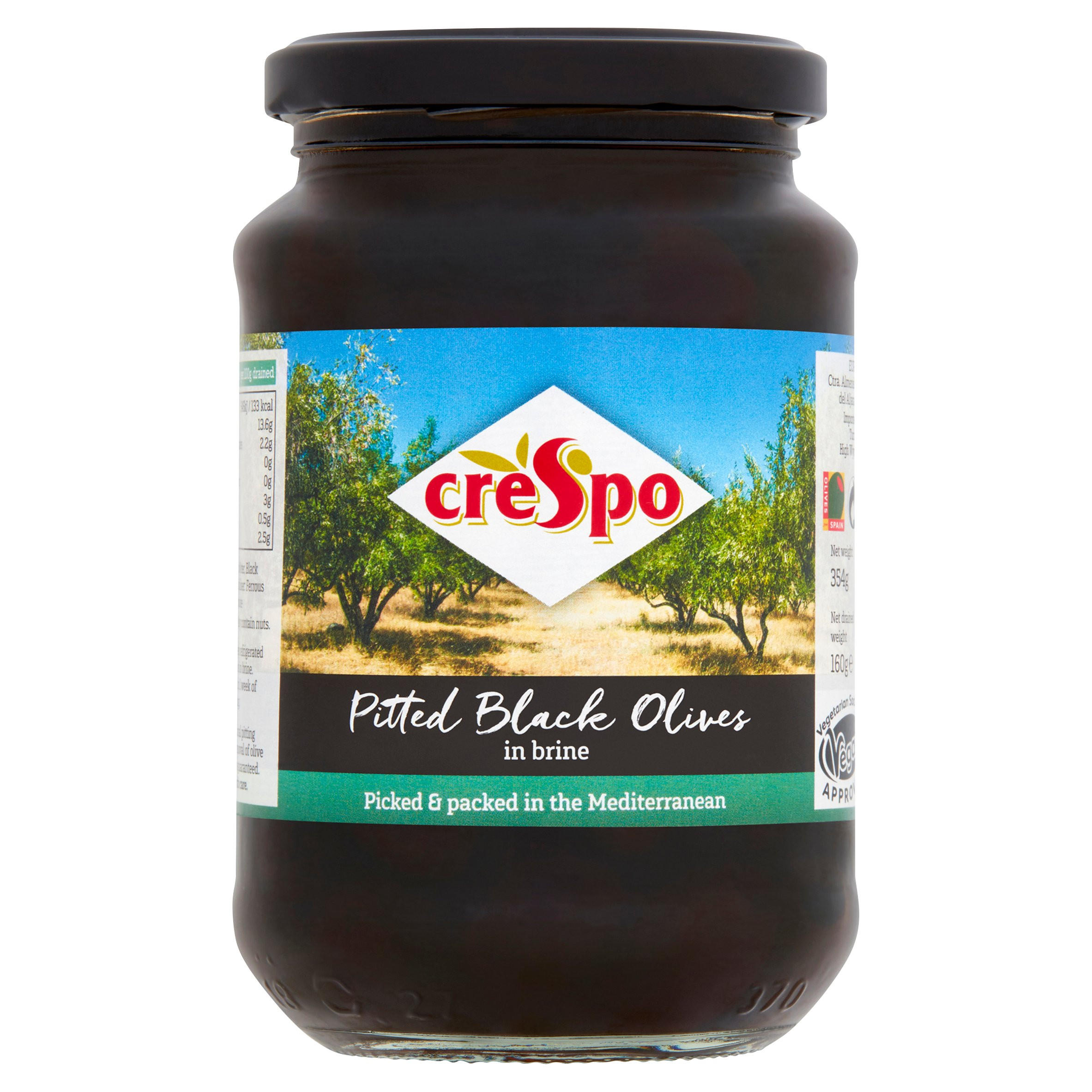 Crespo Pitted Black Olives in Brine 354g Tinned Tomatoes & Vegetables Iceland Foods