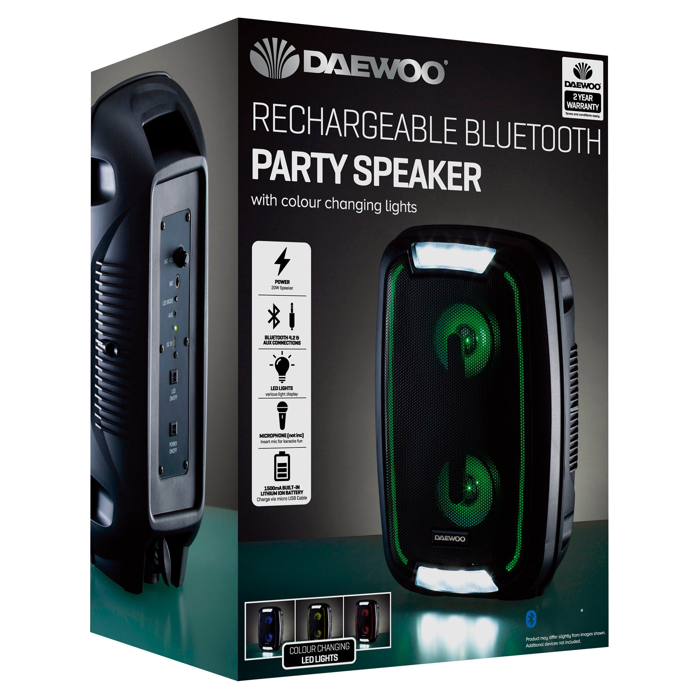 daewoo rechargeable party speaker