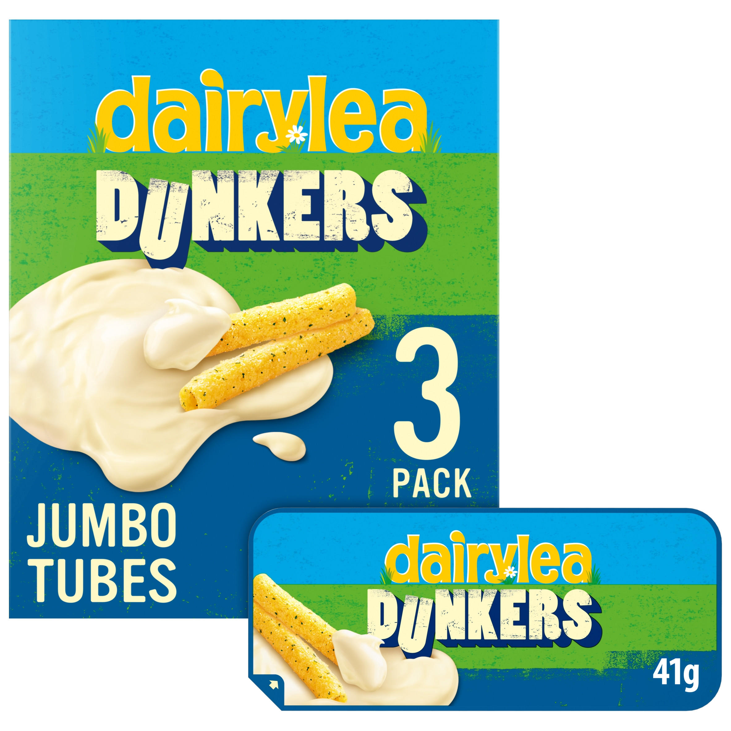 Dairylea Dunkers Jumbo Tubes Cheese Snack 3 pack Multipack (3 x 41g) 123 g