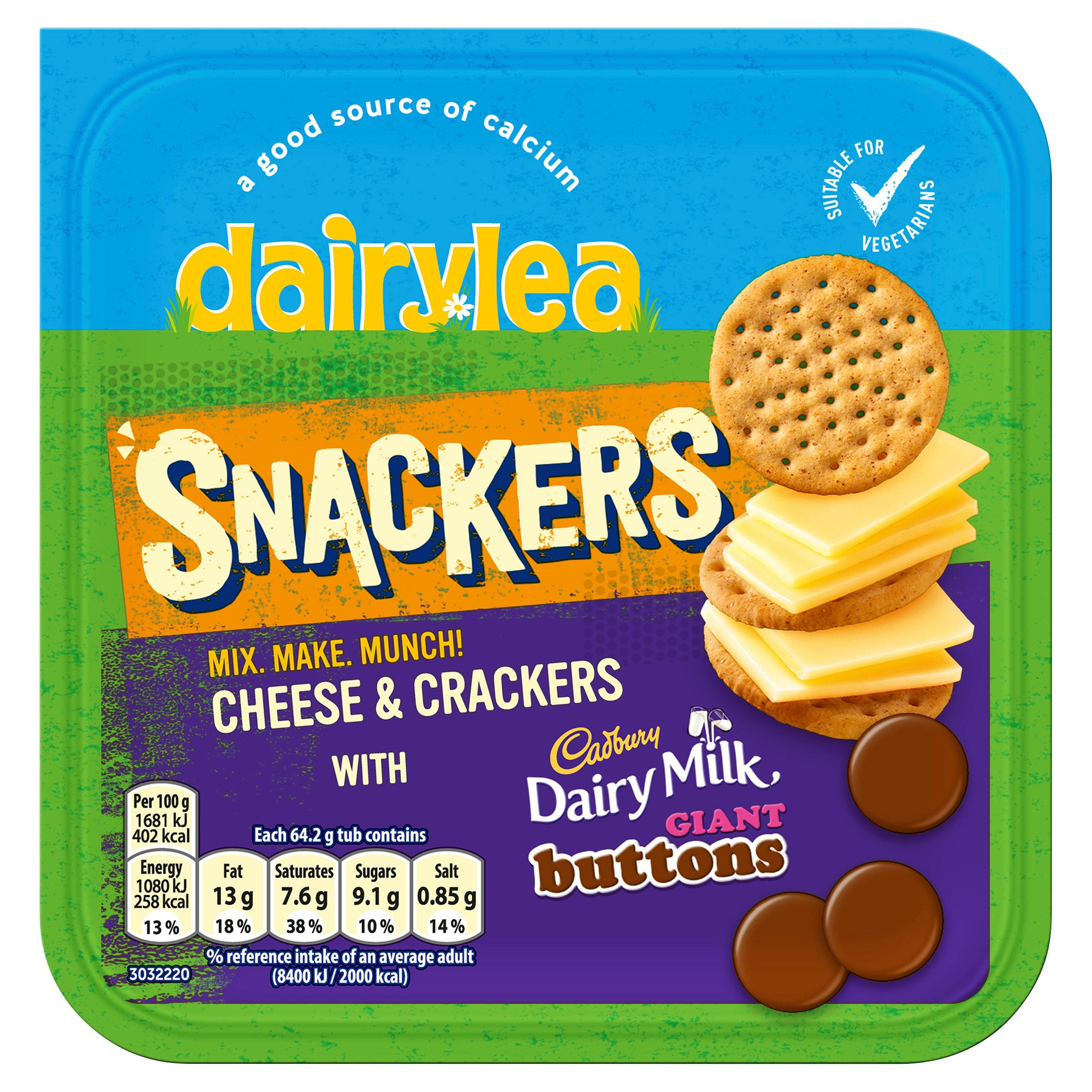Dairylea Snackers Cheese & Crackers with Cadbury Dairy Milk Giant