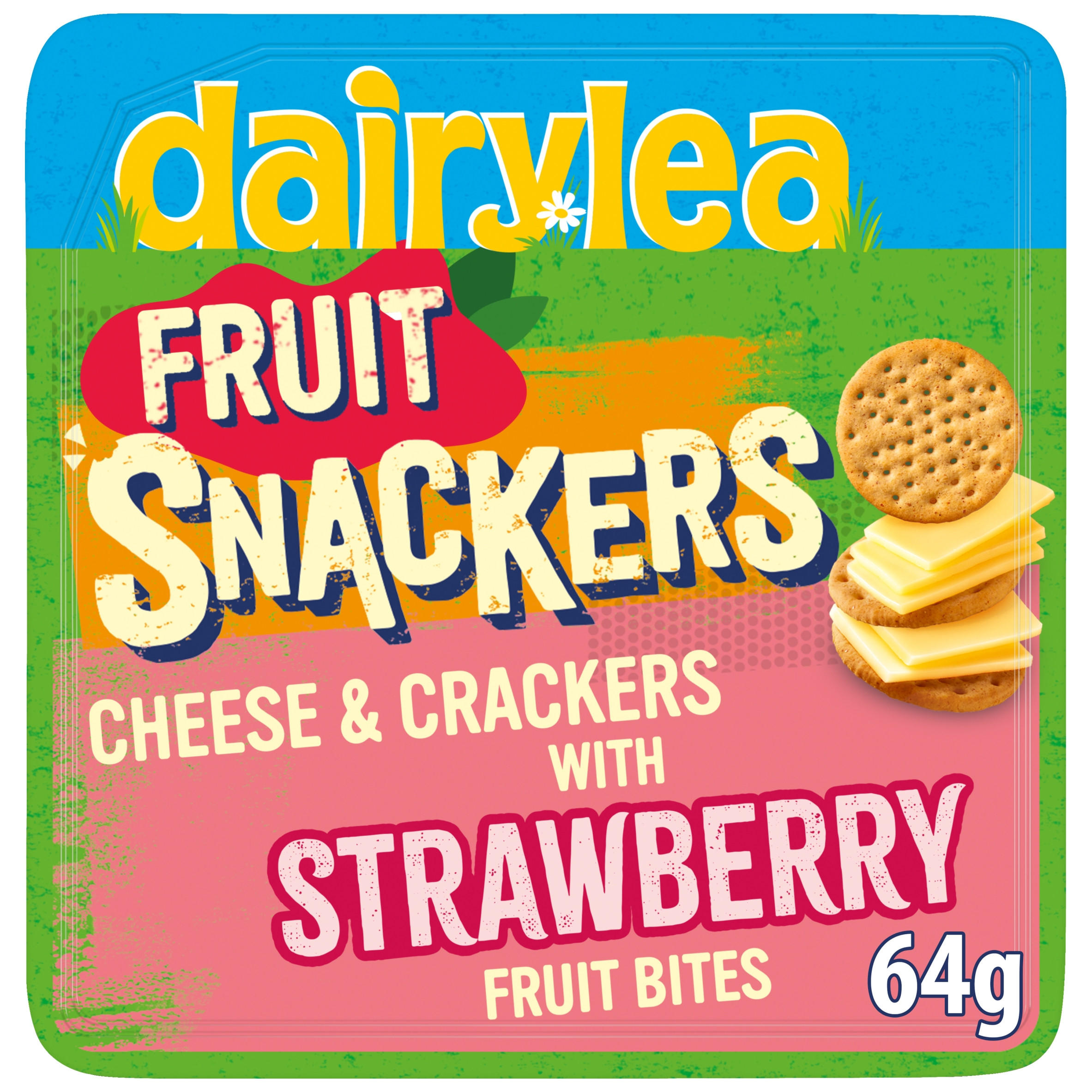 Dairylea Snackers Cheese & Crackers with Strawberry Fruit Bites Cheese Snack 64g