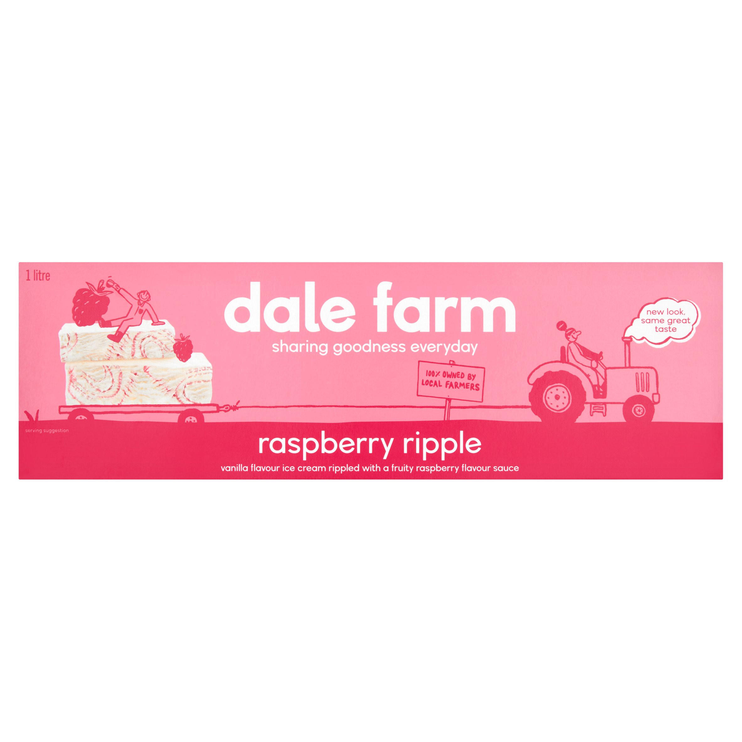 Dale Farm Raspberry Ripple Sliceable Ice Cream 1L