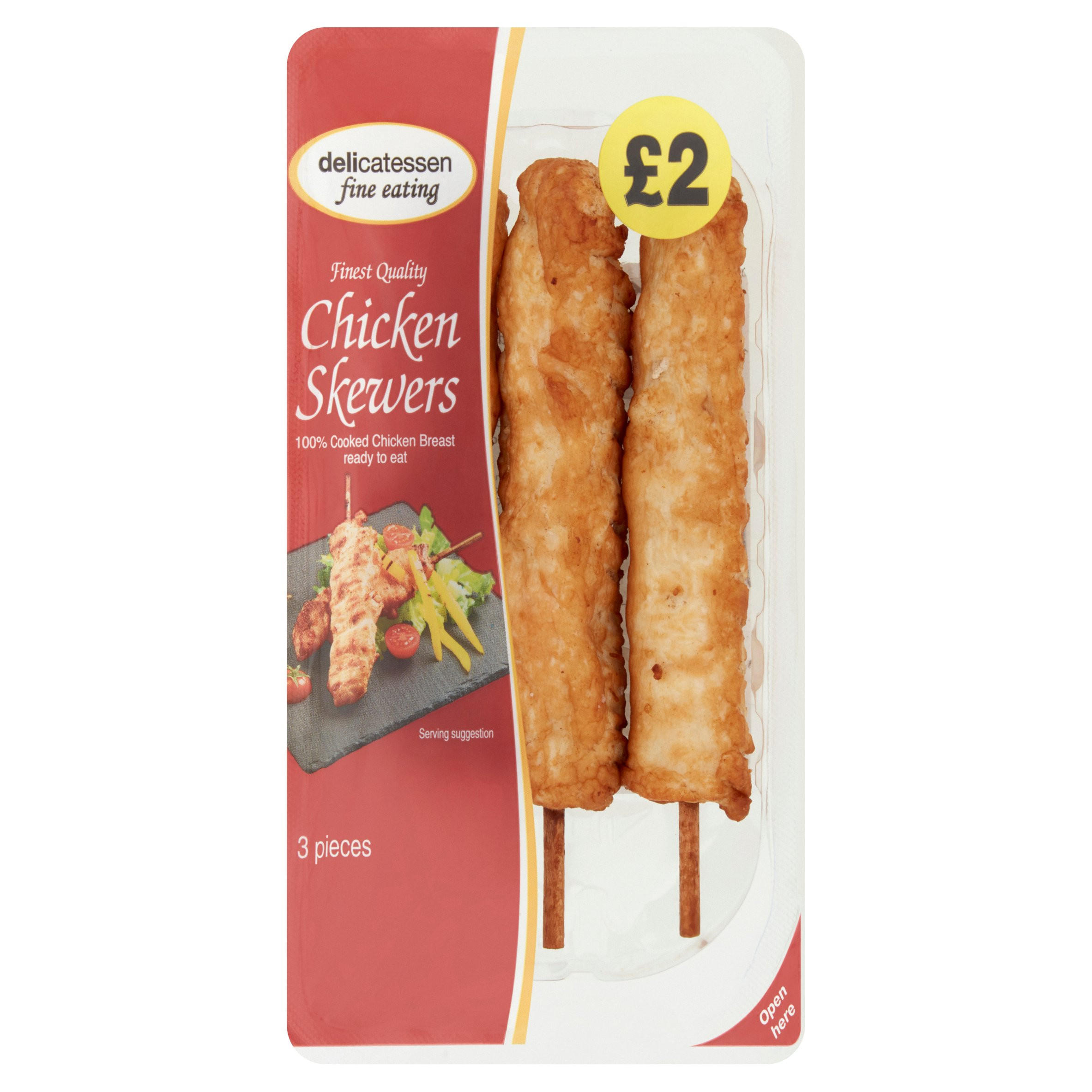 Delicatessen Fine Eating 3 Chicken Skewers 120g Chicken & Turkey