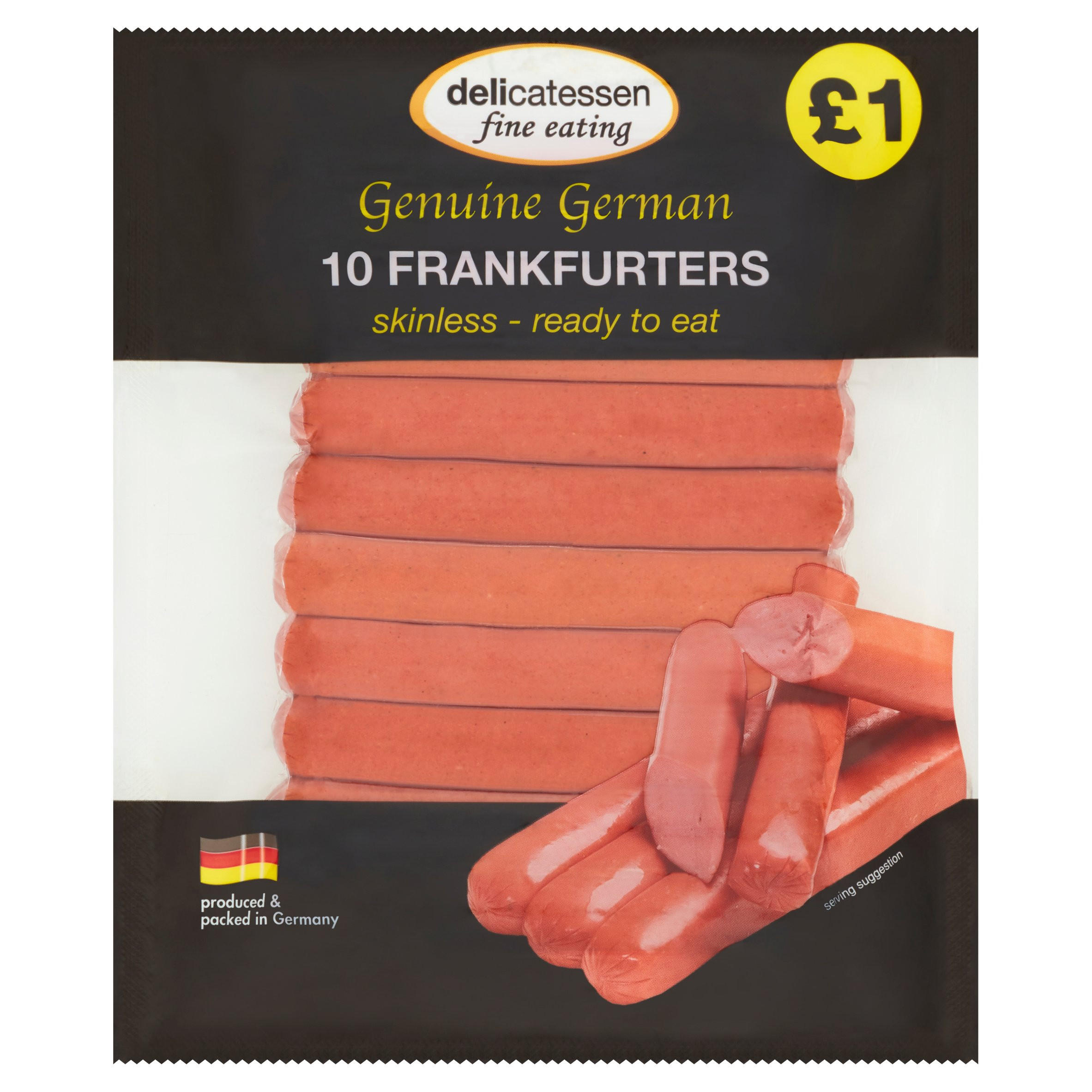 Delicatessen Fine Eating Frankfurter 10 x 25g (250g) Cooked Meats