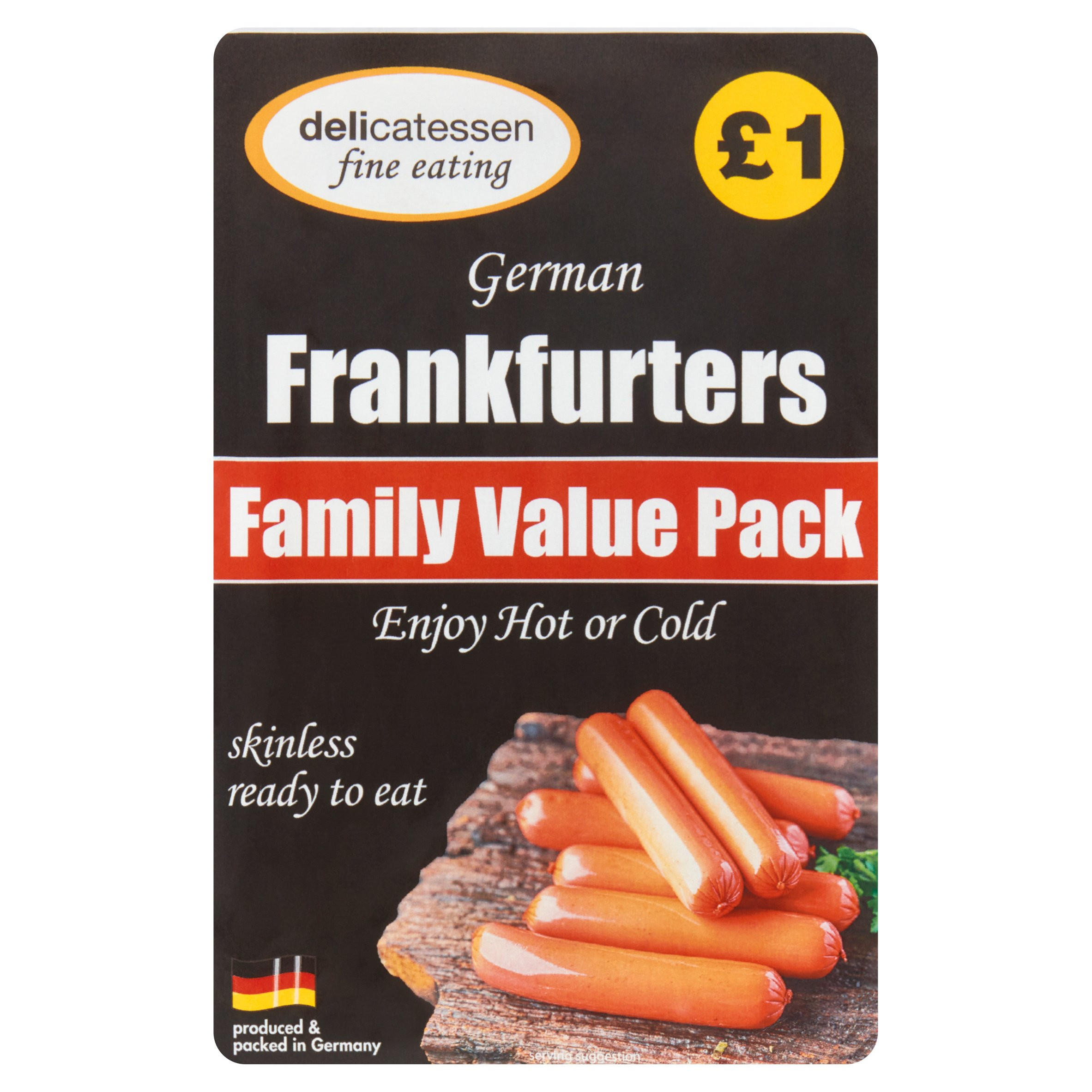 Delicatessen Fine Eating German Frankfurters 12 x 20g (240g) Sausages Iceland Foods