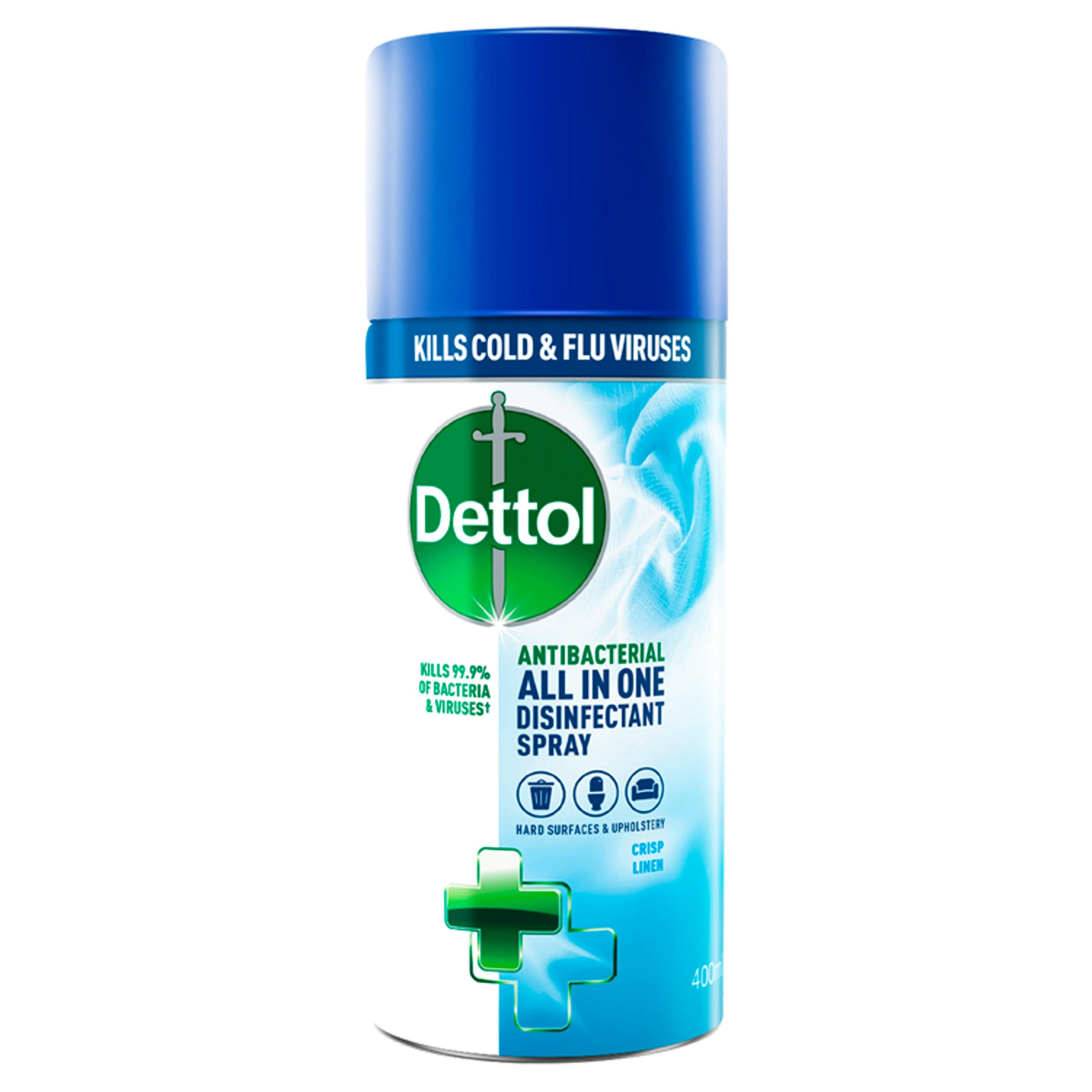 Dettol All In One Disinfectant Antibacterial Spray Crisp Linen 400ml Kitchen Iceland Foods