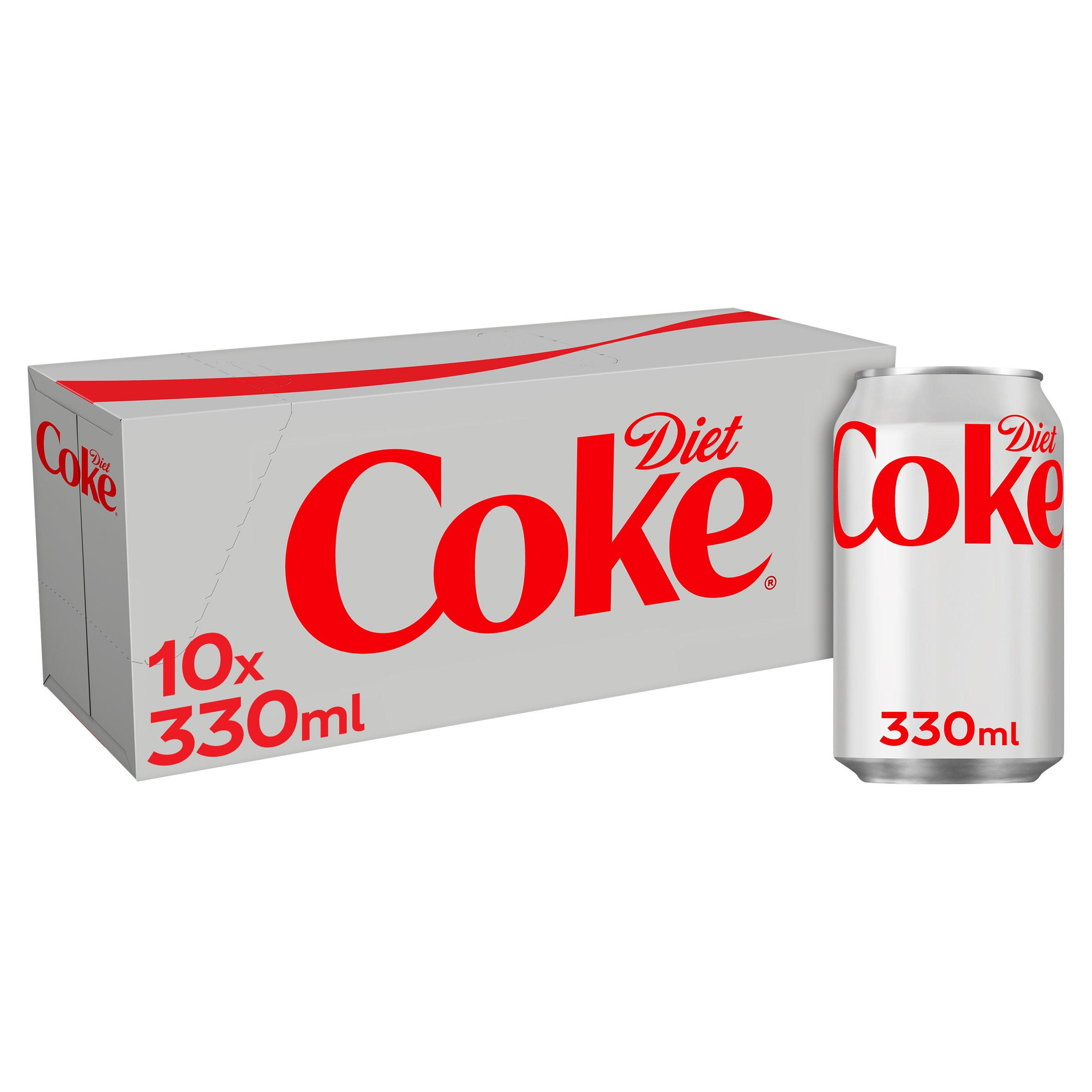 Diet Coke 10 X 330ml Can Fridge Pack Canned Drinks Iceland Foods 9166