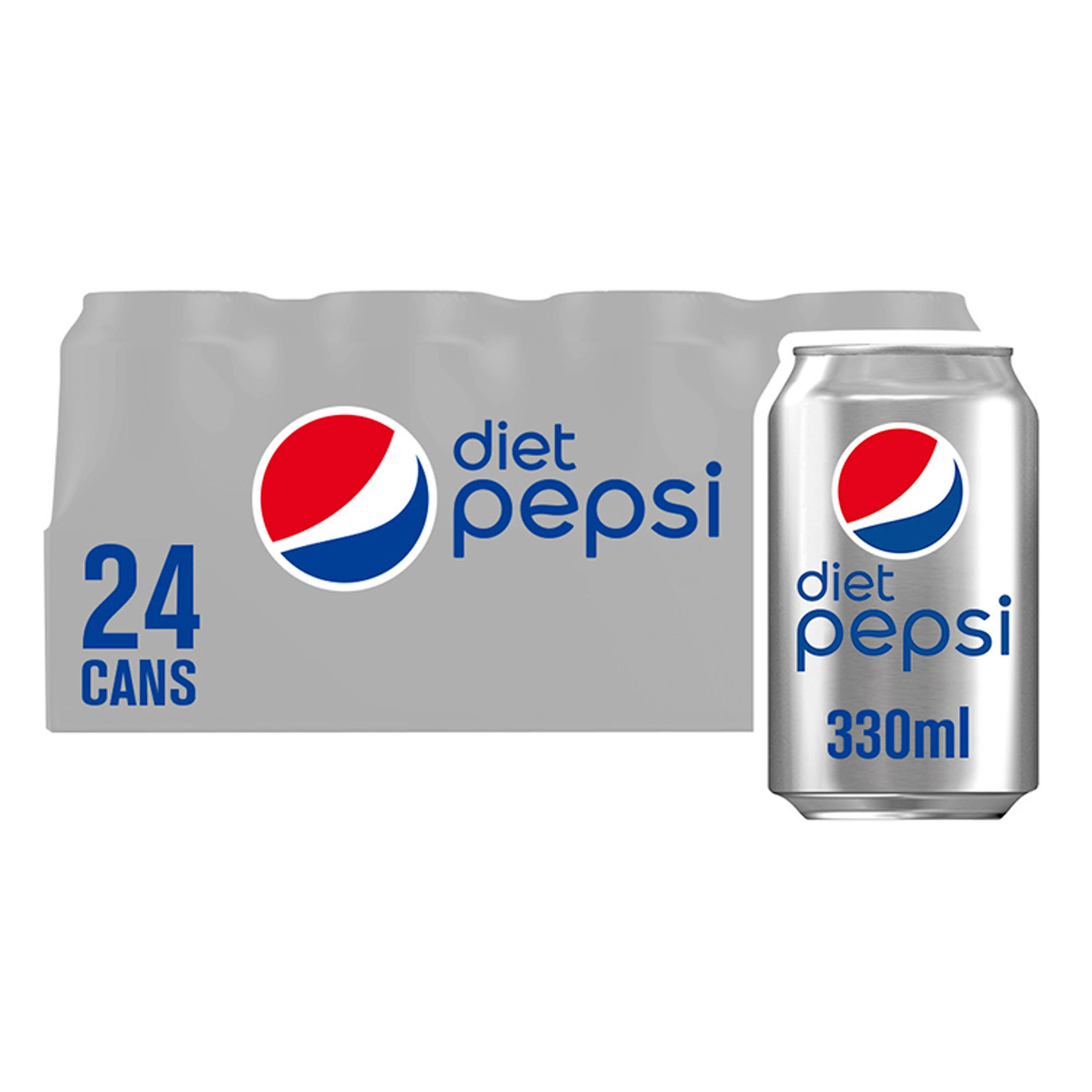 Diet Pepsi Cola Can 24x330ml | 12 - 24 Packs | Iceland Foods