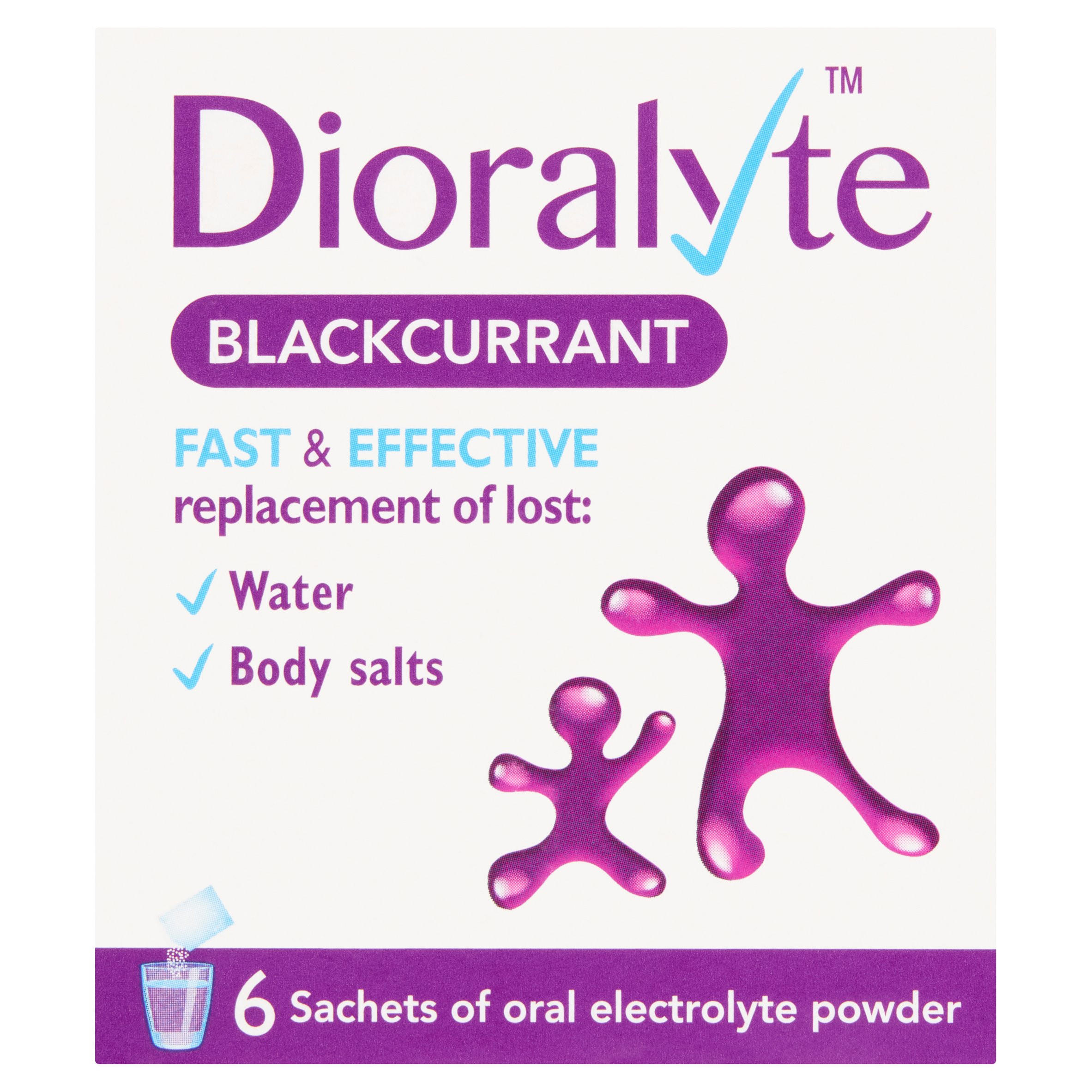 Dioralyte Blackcurrant Oral Electrolyte Powder 6 Sachets Medicines