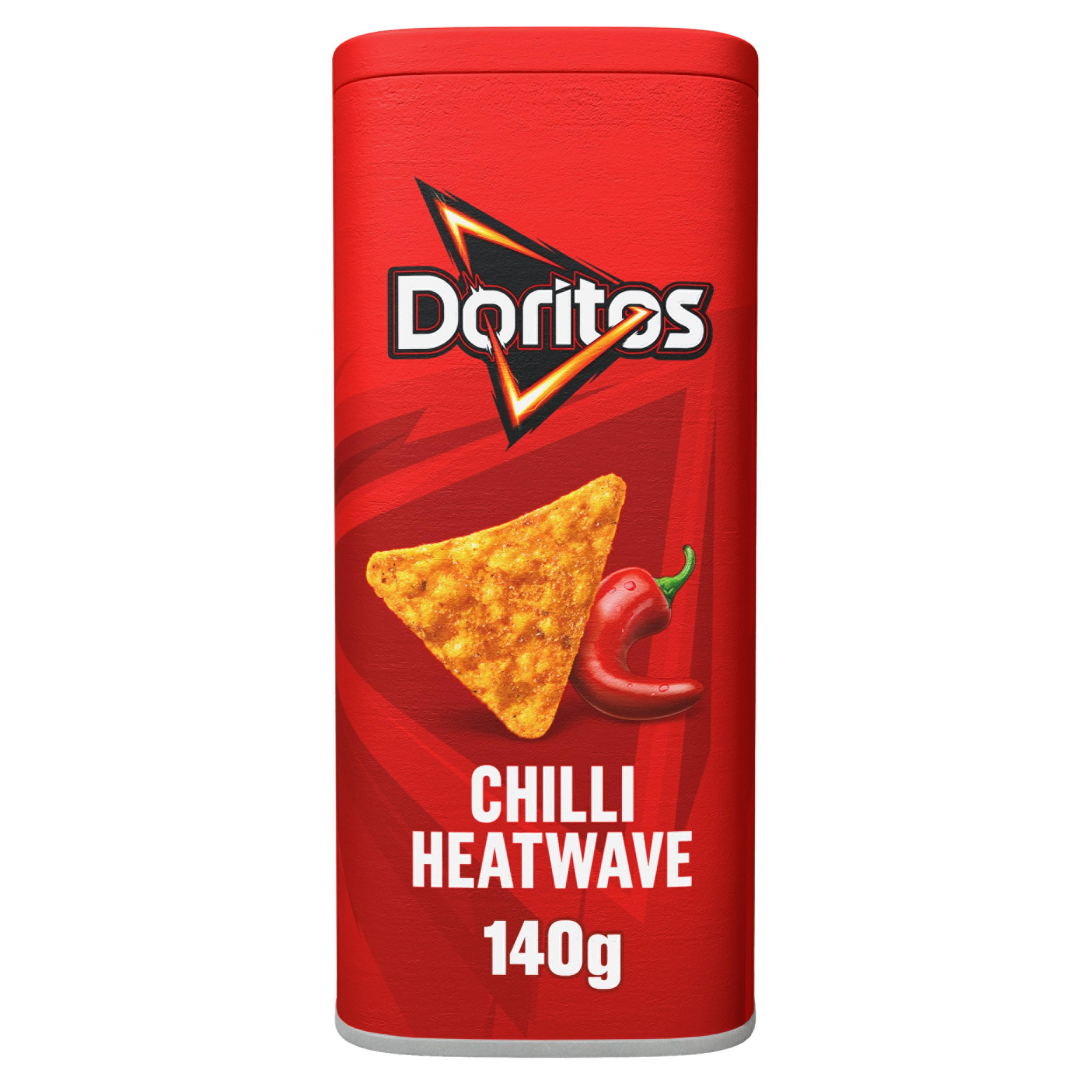 Doritos Chilli Heatwave Tortilla Chips Sharing Crisps Tub 140g, folic acid free