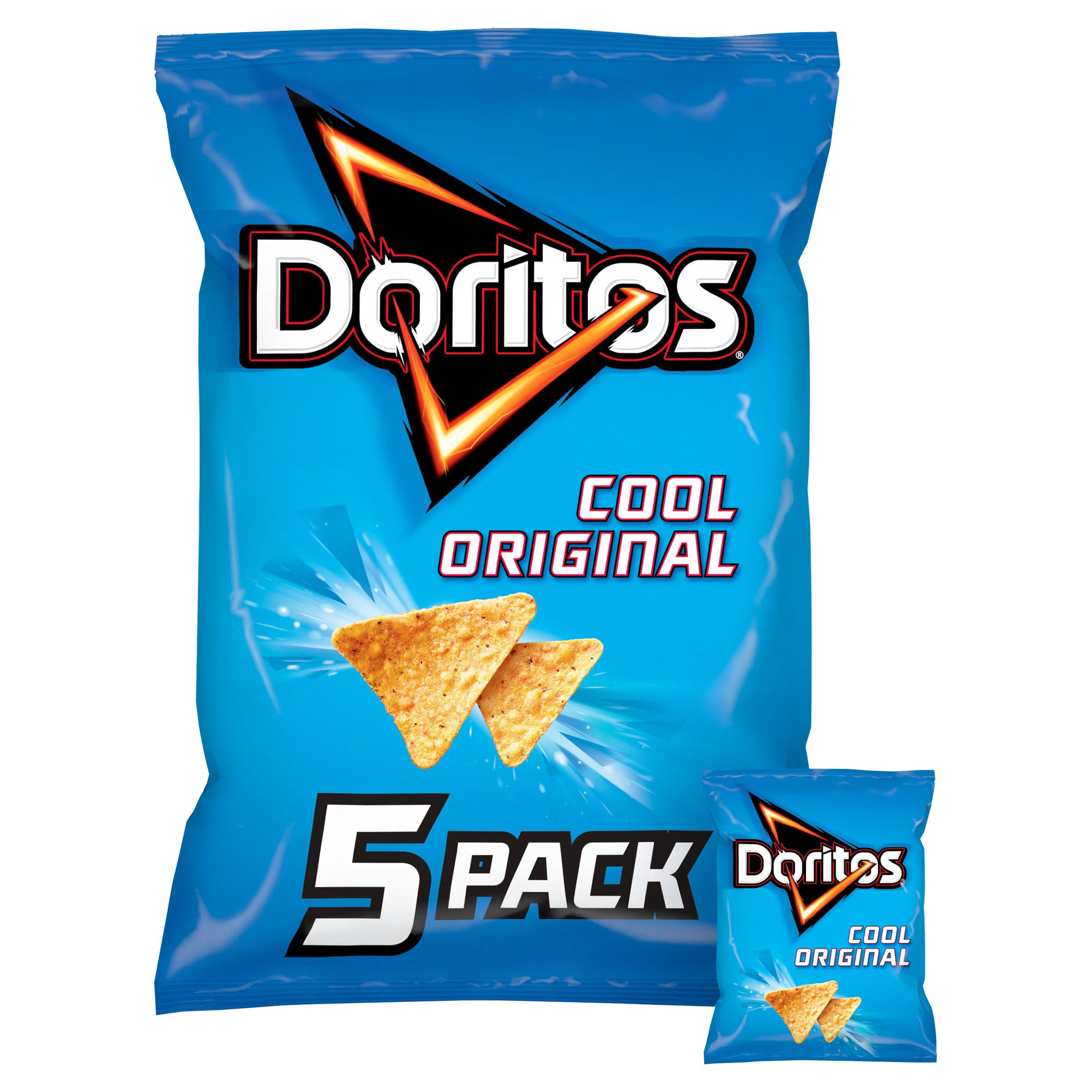 Doritos Cool Original Multipack Tortilla Chips Crisps 5x30g, folic acid free
