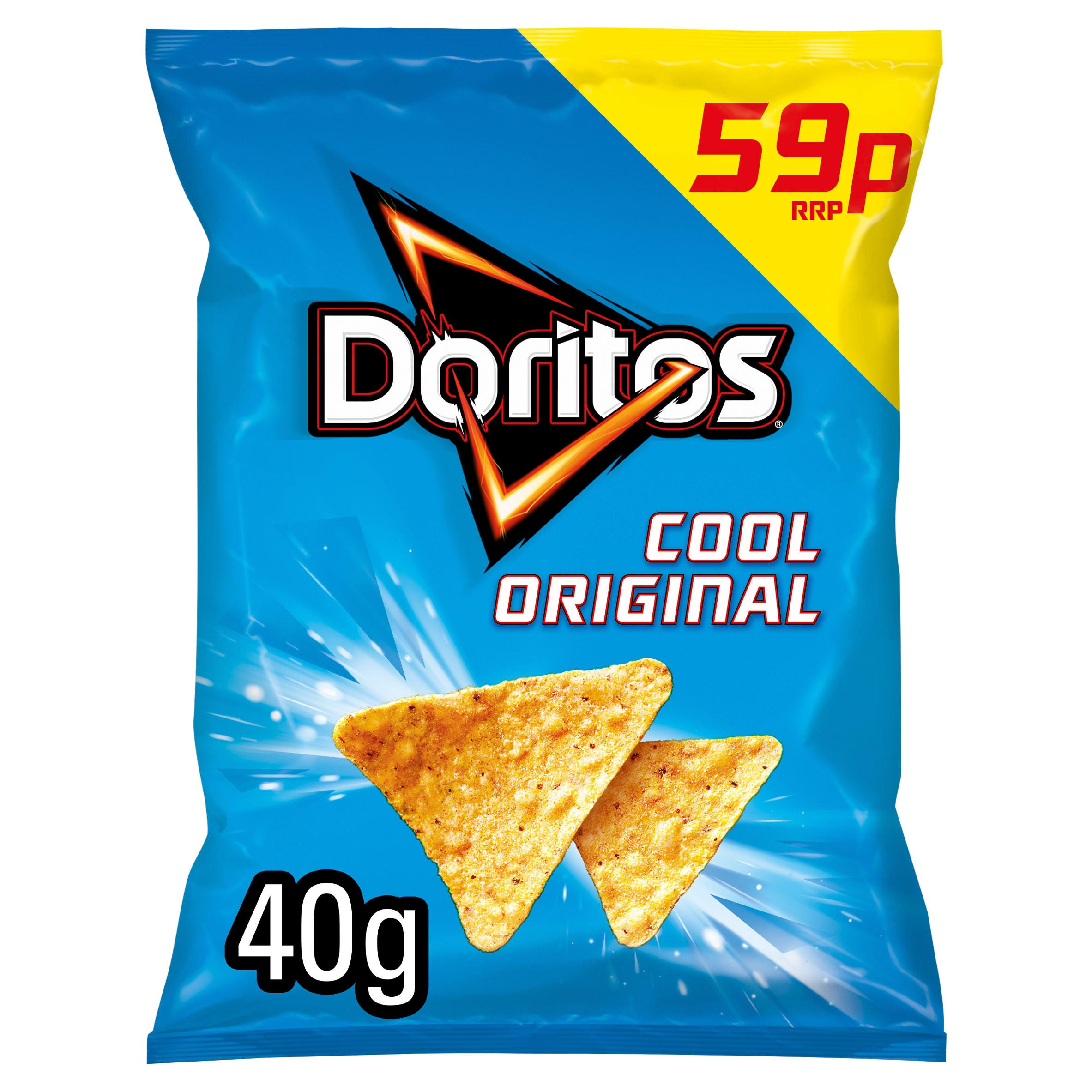 Doritos Cool Original Tortilla Chips Crisps 59p RRP PMP 40g, folic acid free