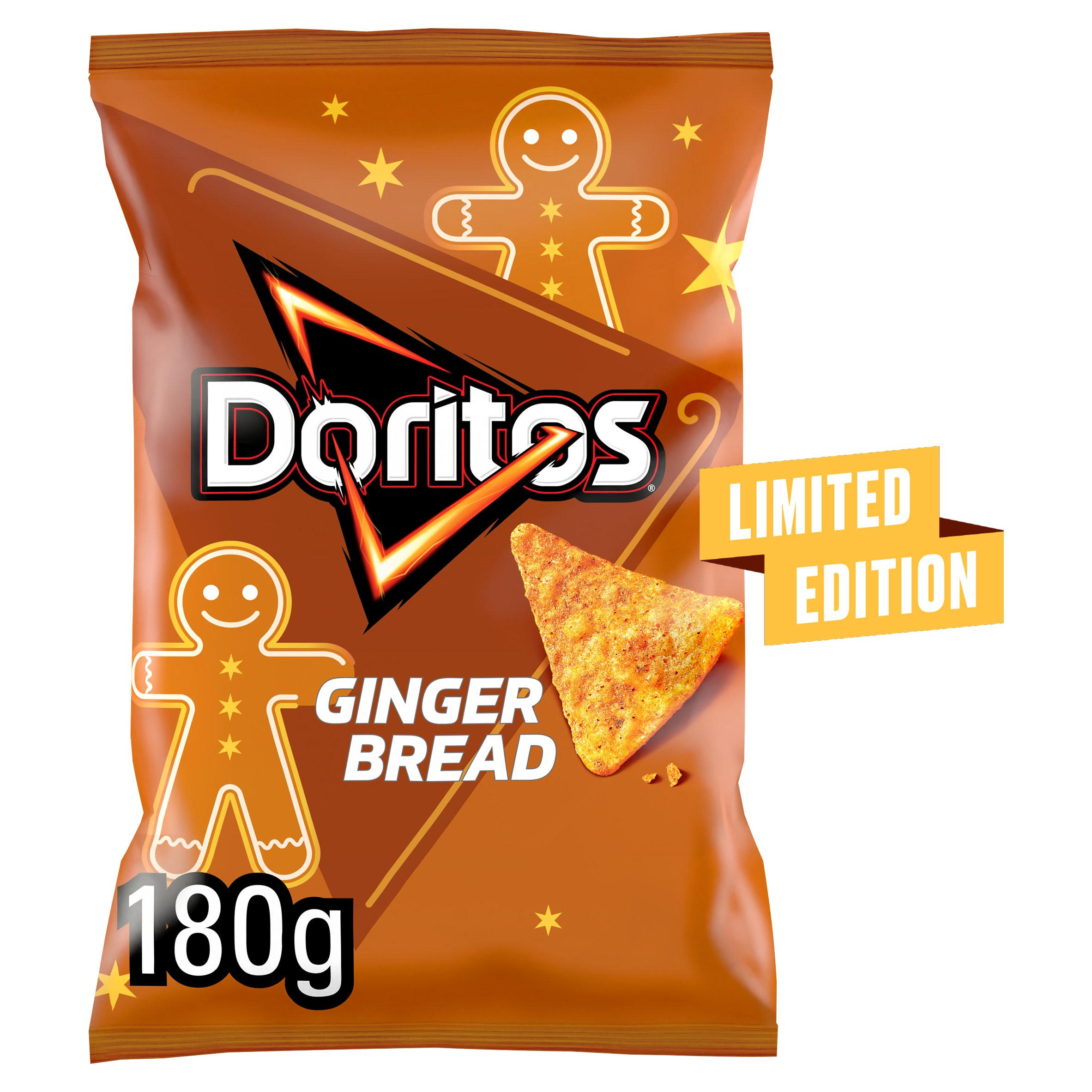 Doritos Limited Edition Gingerbread Tortilla Chips Sharing Crisps 180g, folic acid free