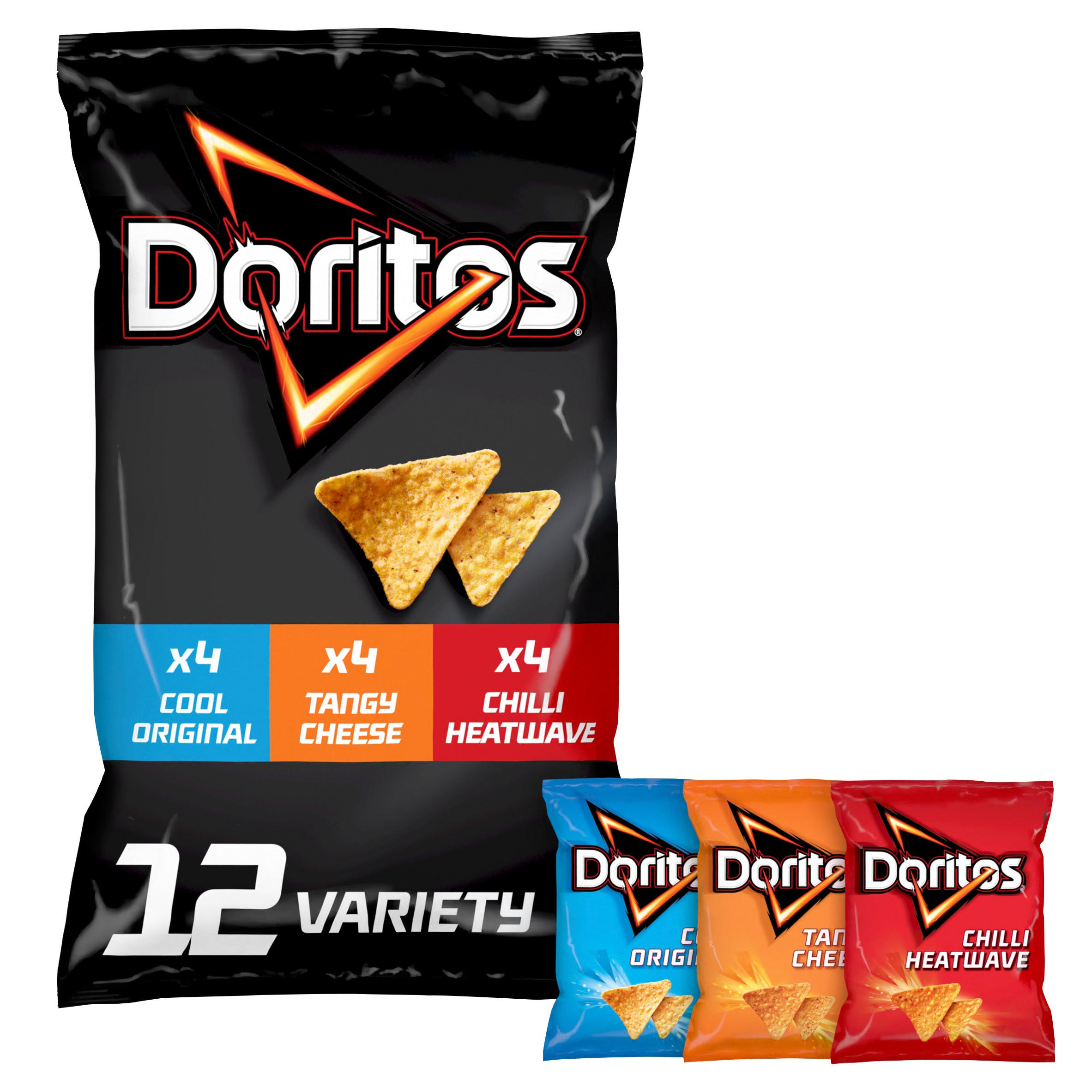 Doritos Variety Multipack Tortilla Chips 12 x 30g Crisps, Nuts