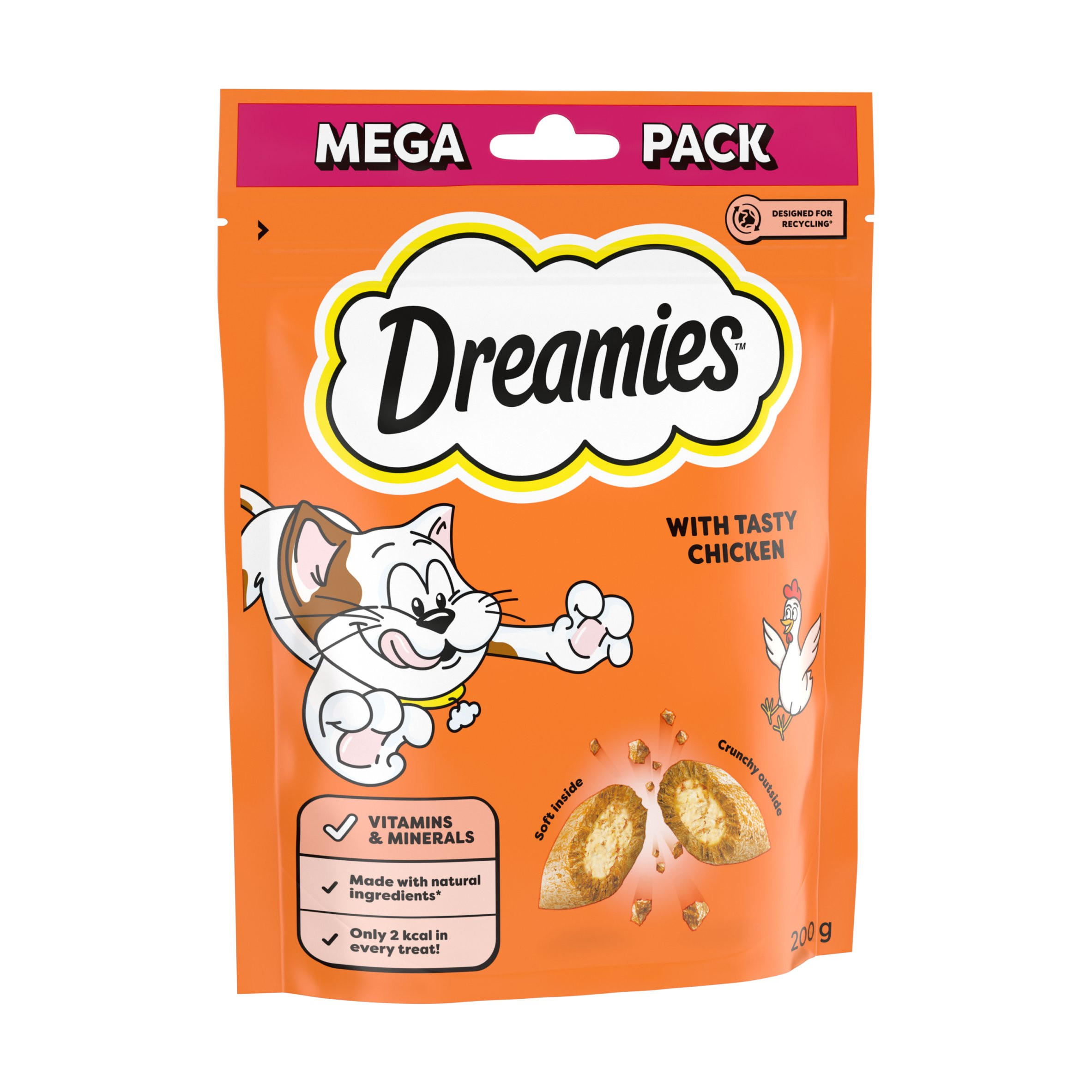 Dreamies Cat Treat Biscuits with Chicken Bulk Mega Tub