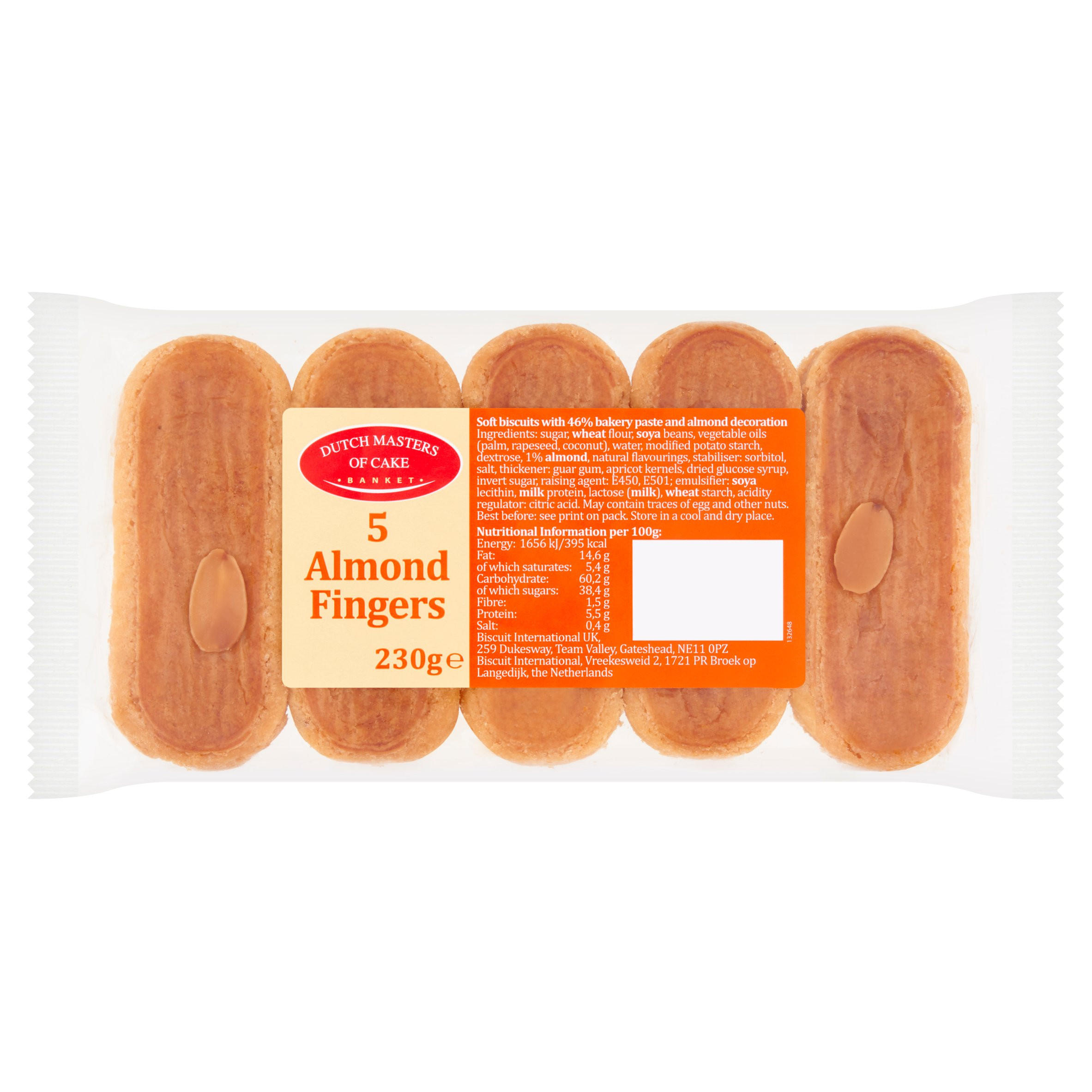 Dutch Masters of Cake 5 Almond Fingers 230g | Iceland Foods