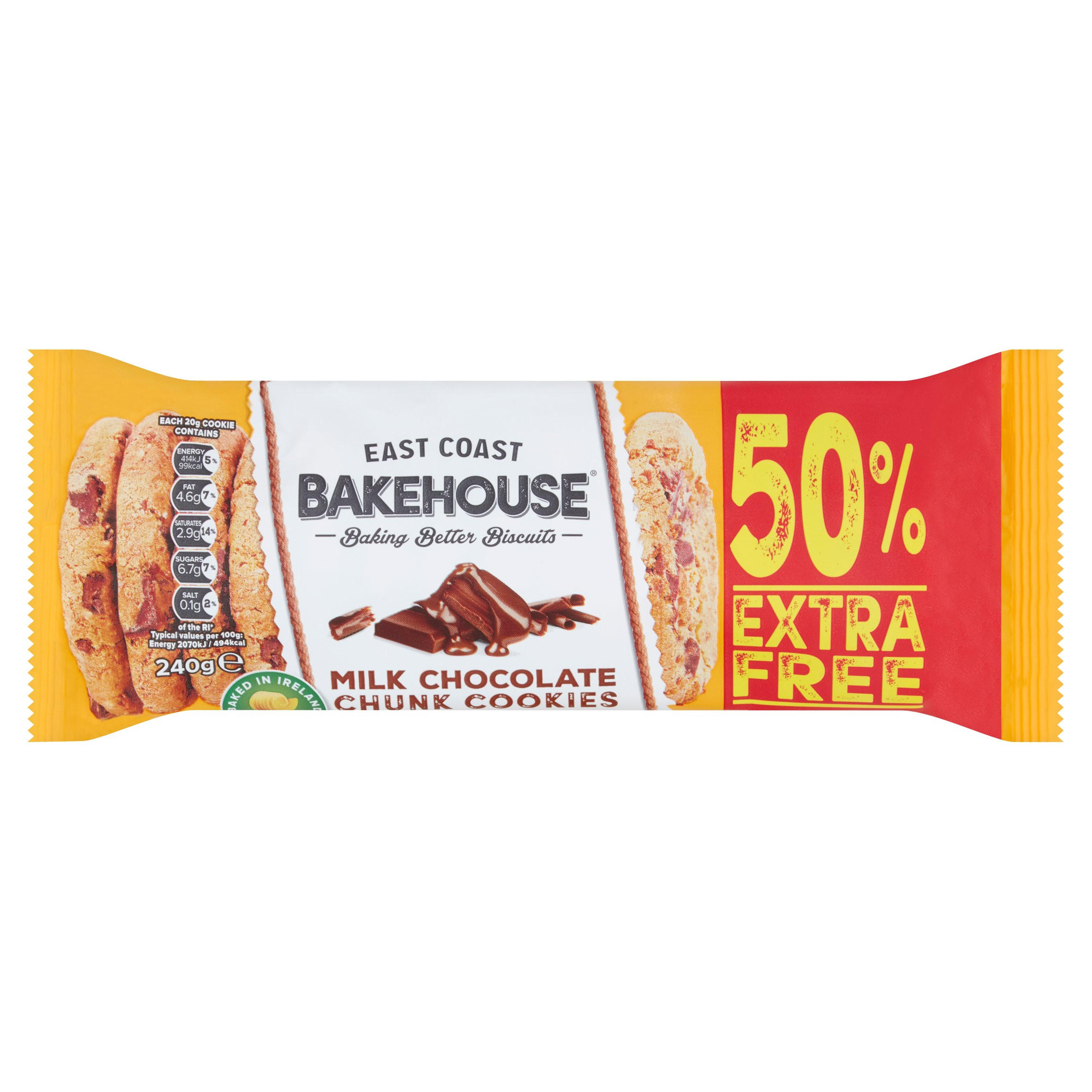 East Coast Bakehouse Milk Chocolate Chunk Cookies 240g Chocolate