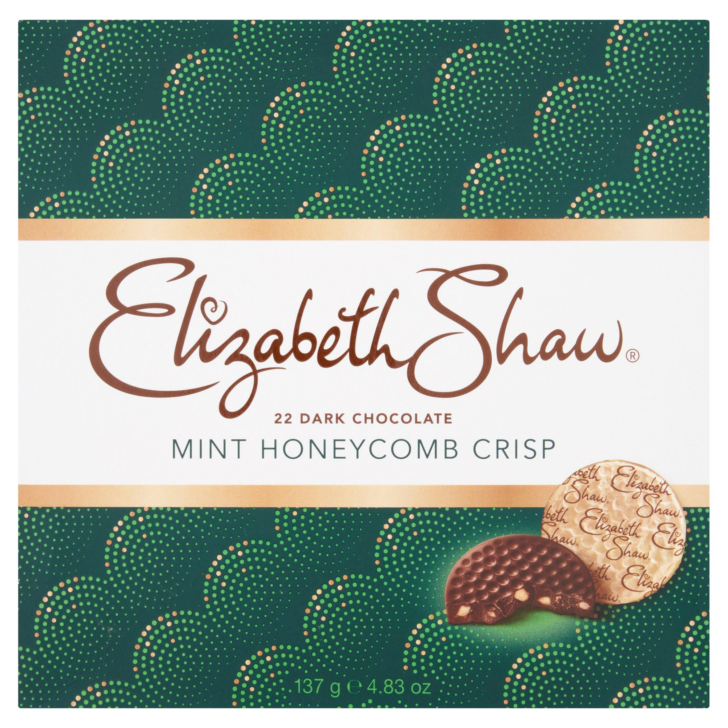 Elizabeth Shaw 22 Dark Chocolate Mint Honeycomb Crisp 137g, folic acid free