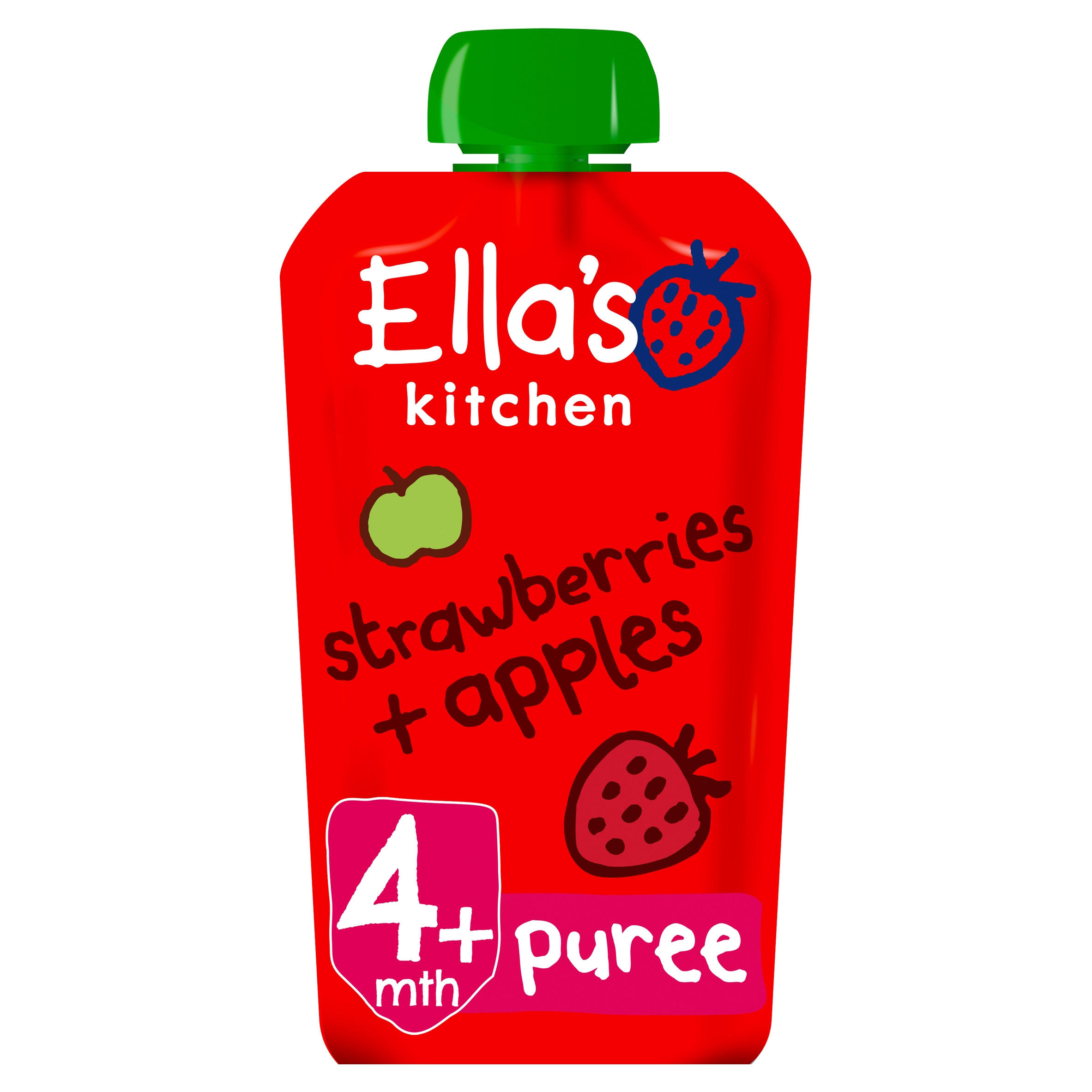 Ella s Kitchen Organic Strawberries and Apples Baby Food Pouch 4 Months 120g
