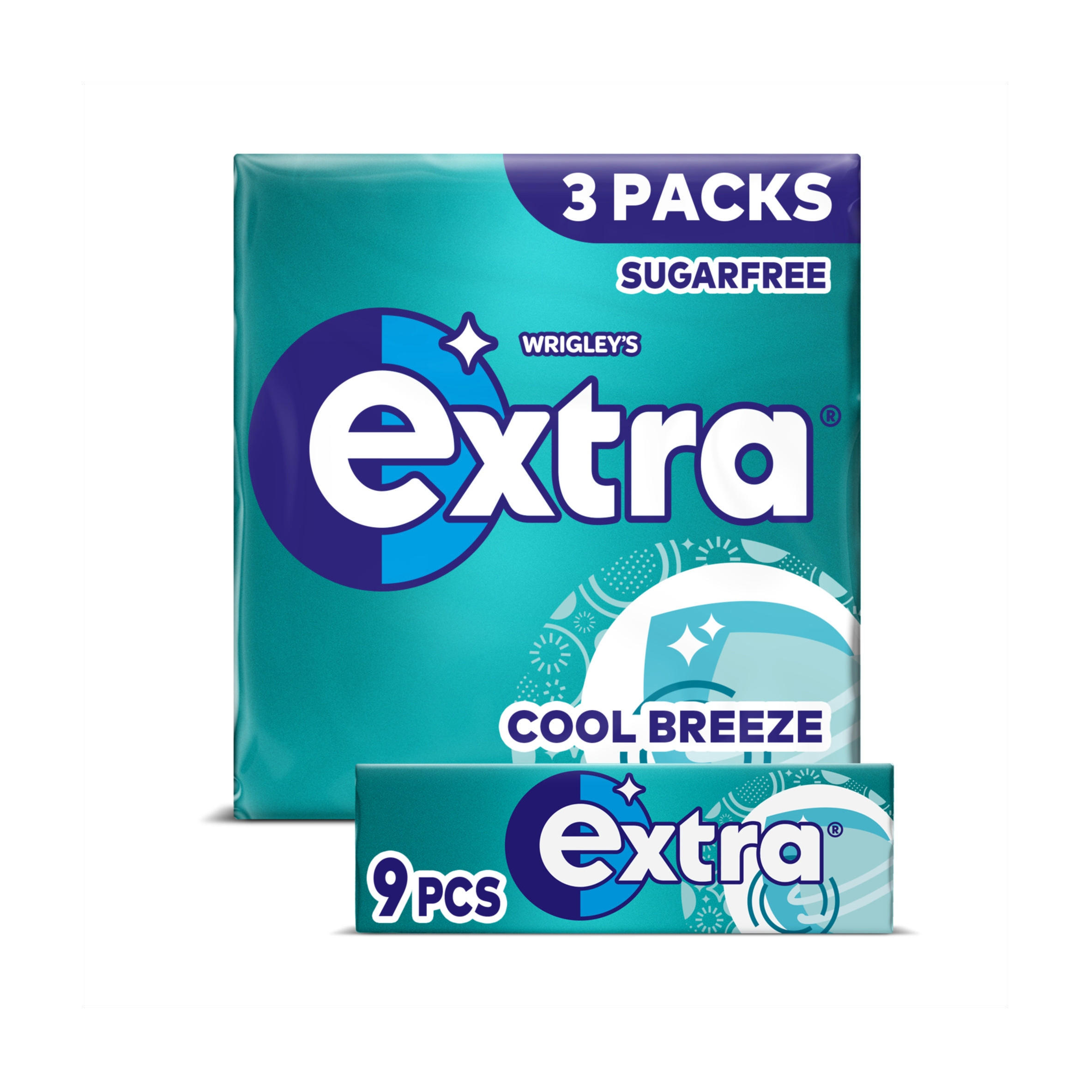 xtra Cool Breeze Sugarfree Chewing Gum Multipack 3x9 Pieces