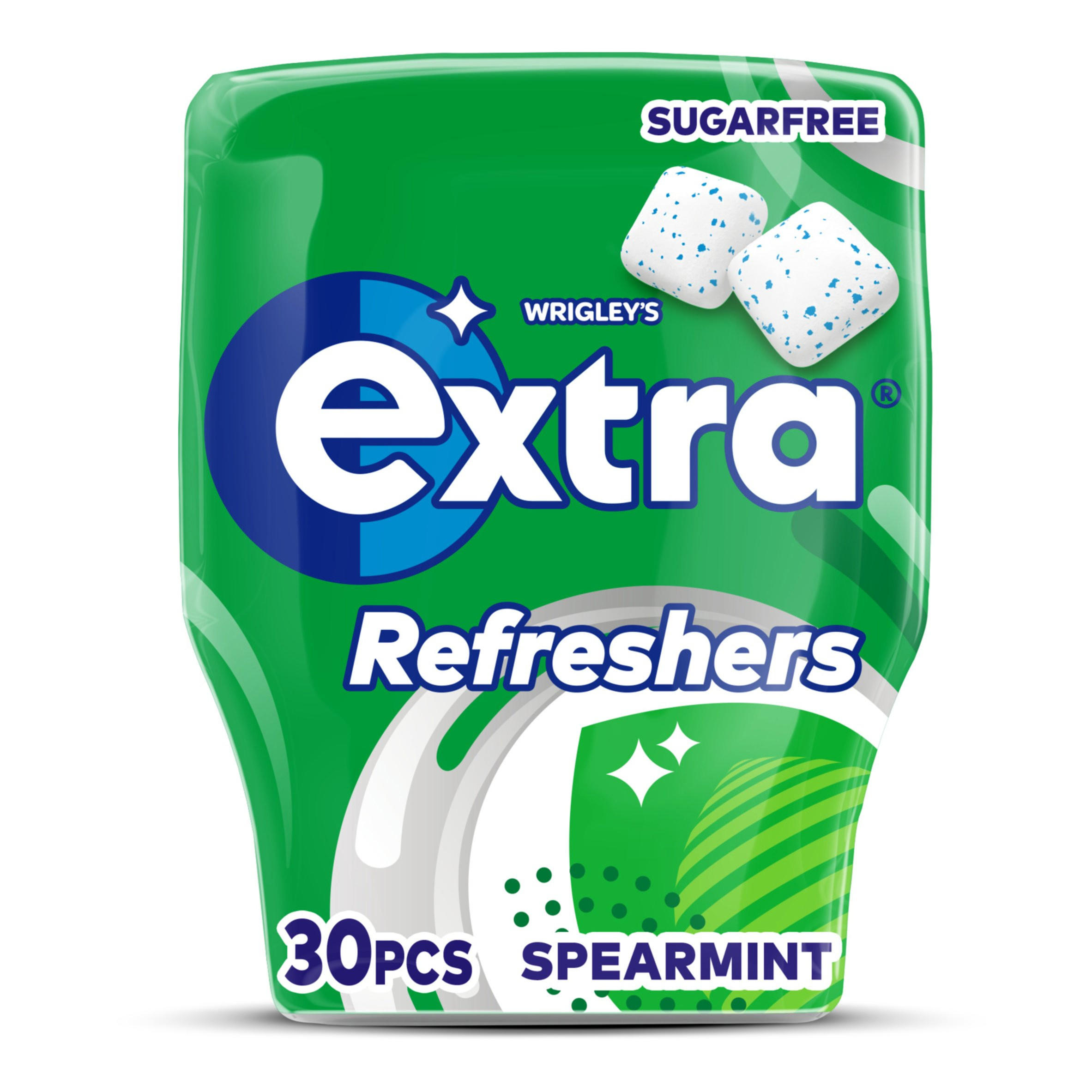 Extra Refreshers Spearmint Sugarfree Chewing Gum Bottle 30 Pieces Chewing Gum & Mints